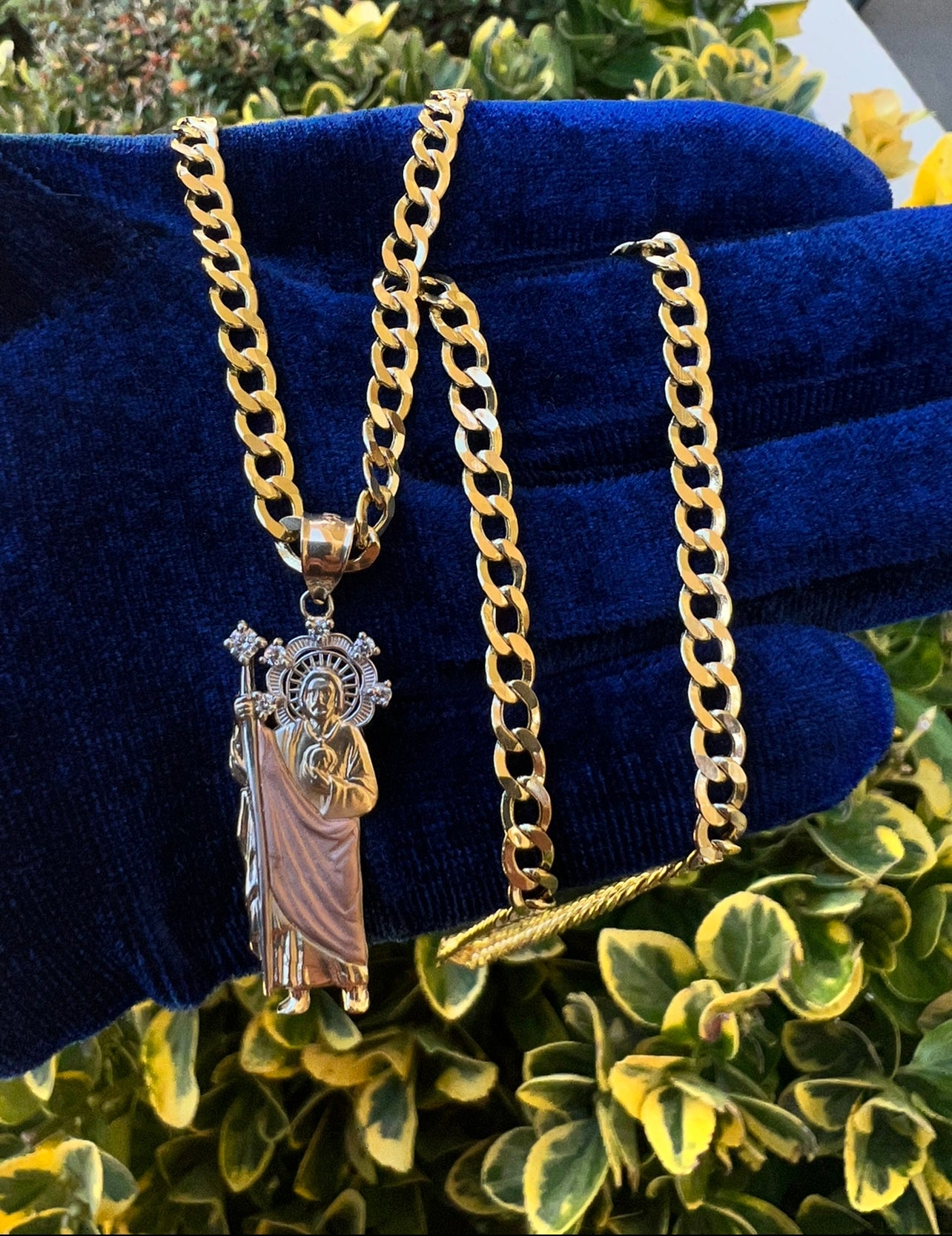 Two Tone San Judas, 14k Real Gold