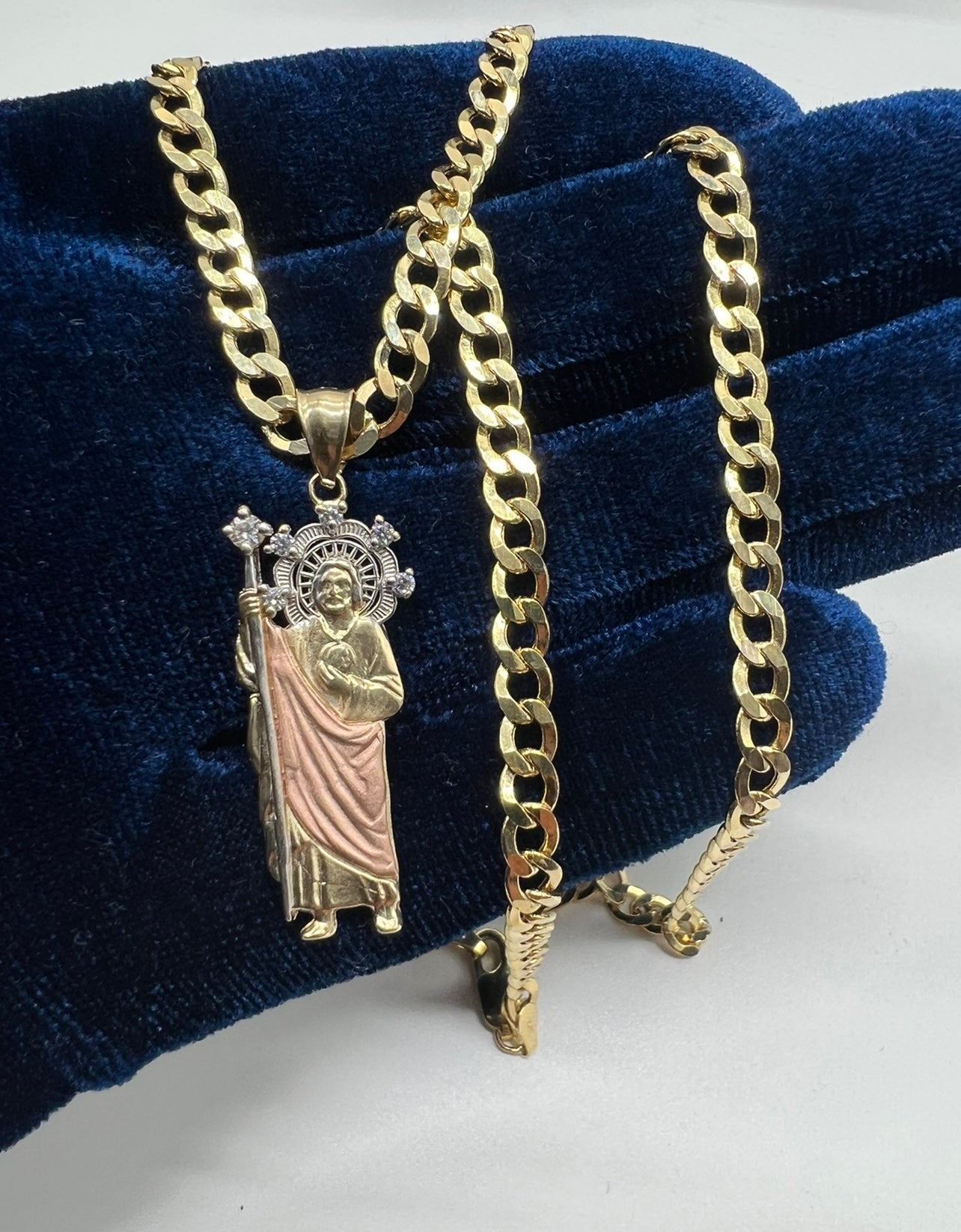 Two Tone San Judas, 14k Real Gold