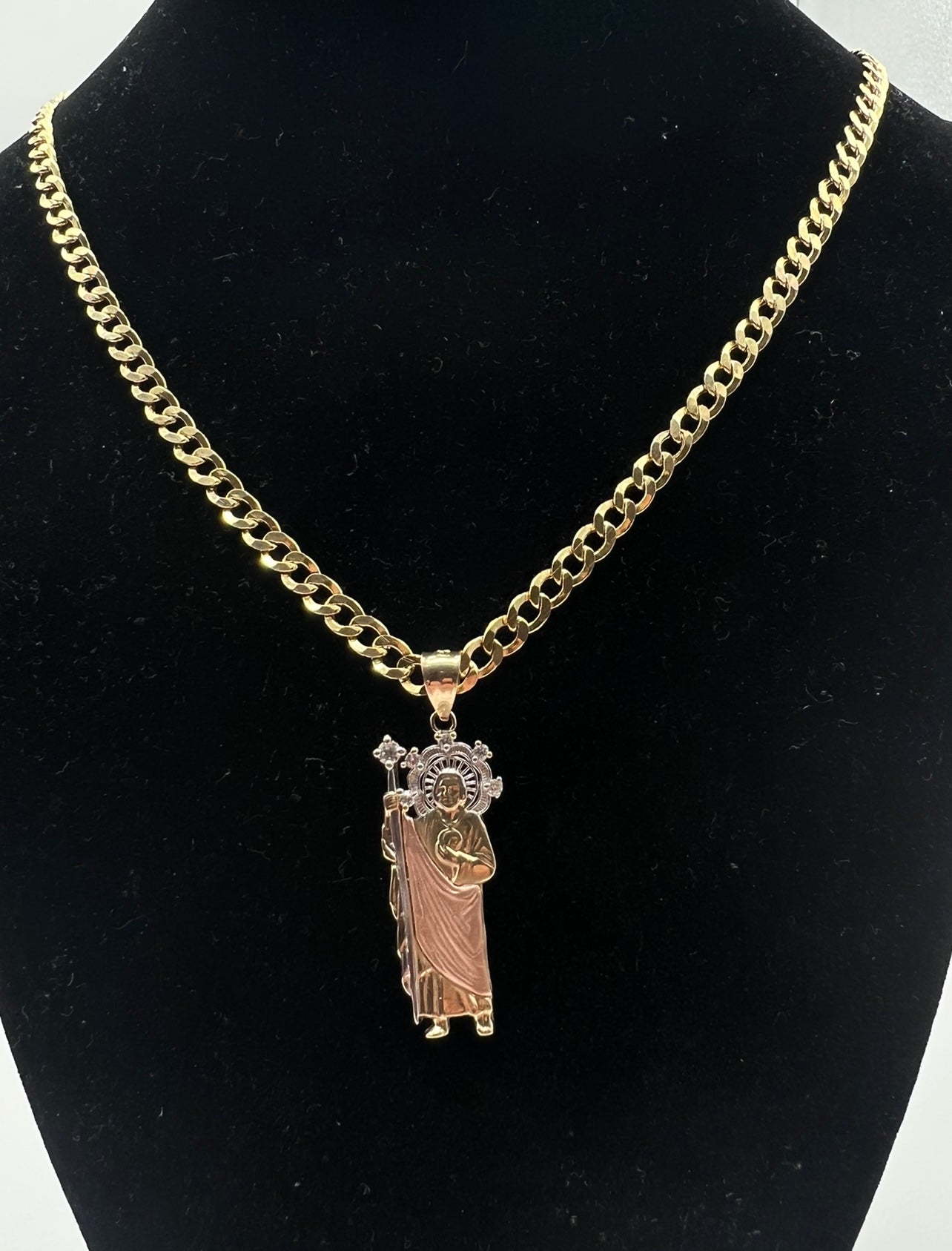 Two Tone San Judas, 14k Real Gold