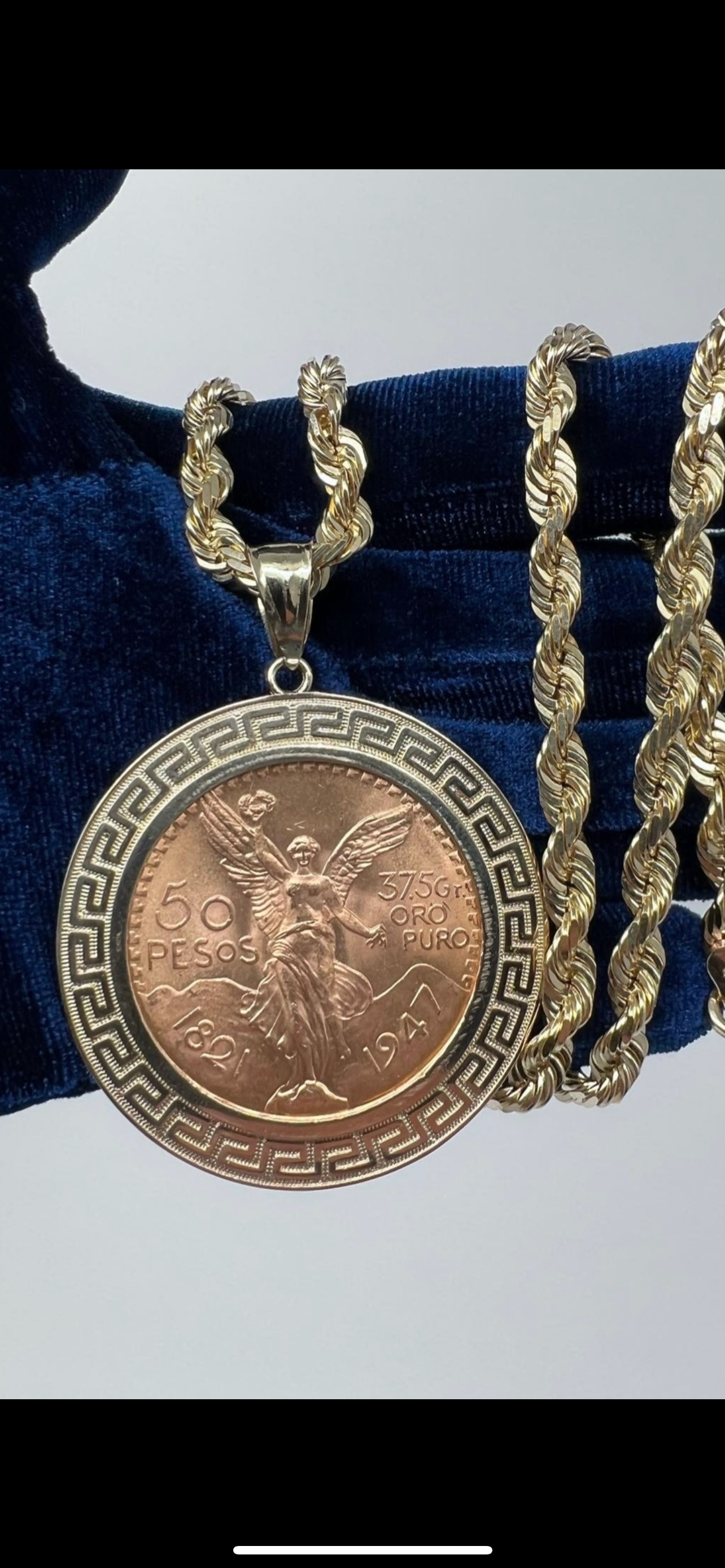Centenario 22k Original Coin with Bezel Only! Not Including Chain!