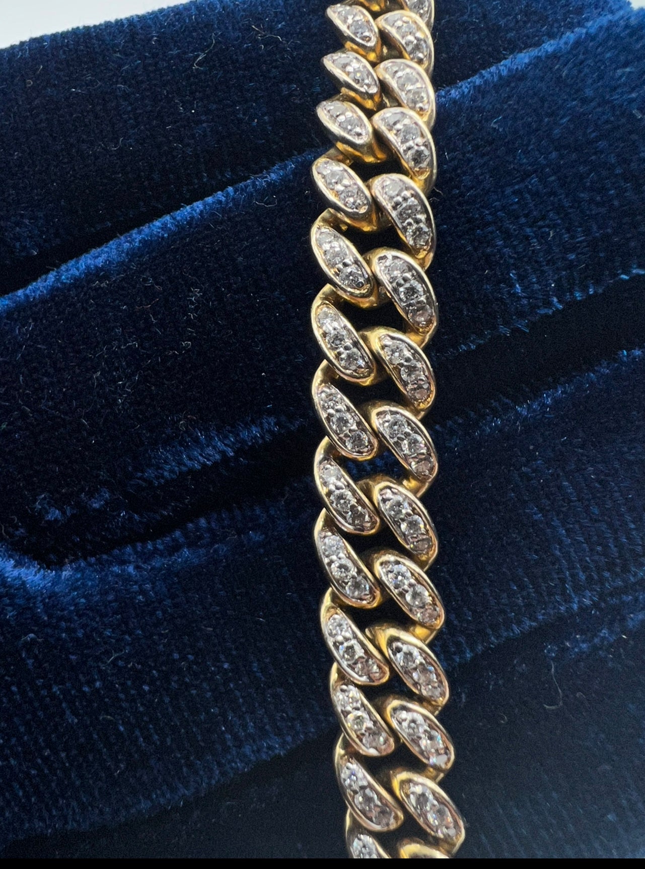 10k Yellow Gold Cuban natural Diamond Bracelet!!