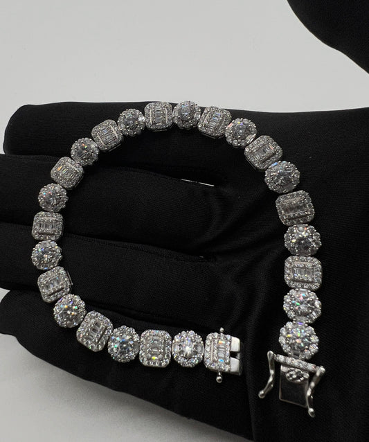 Baguette flower bracelet .925 Real Silver super Shine!😍