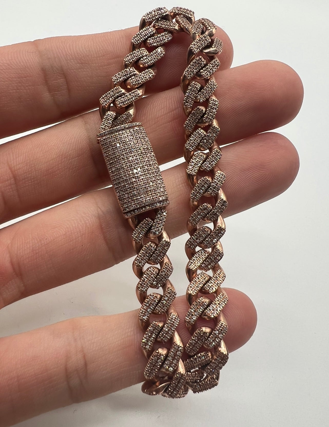 10k Rose Gold Real Natural Diamond Bracelet!!