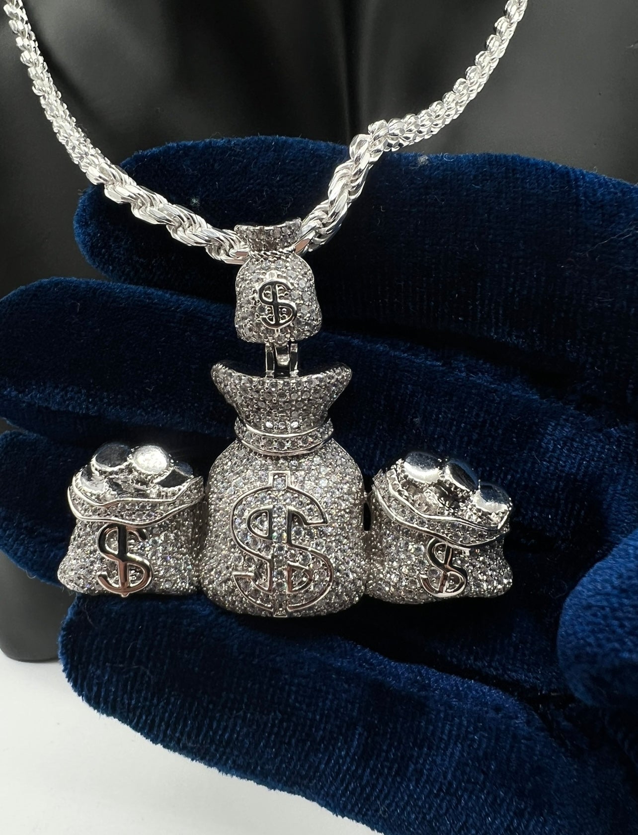.925 Real Silver 3D Money Bag💰💰