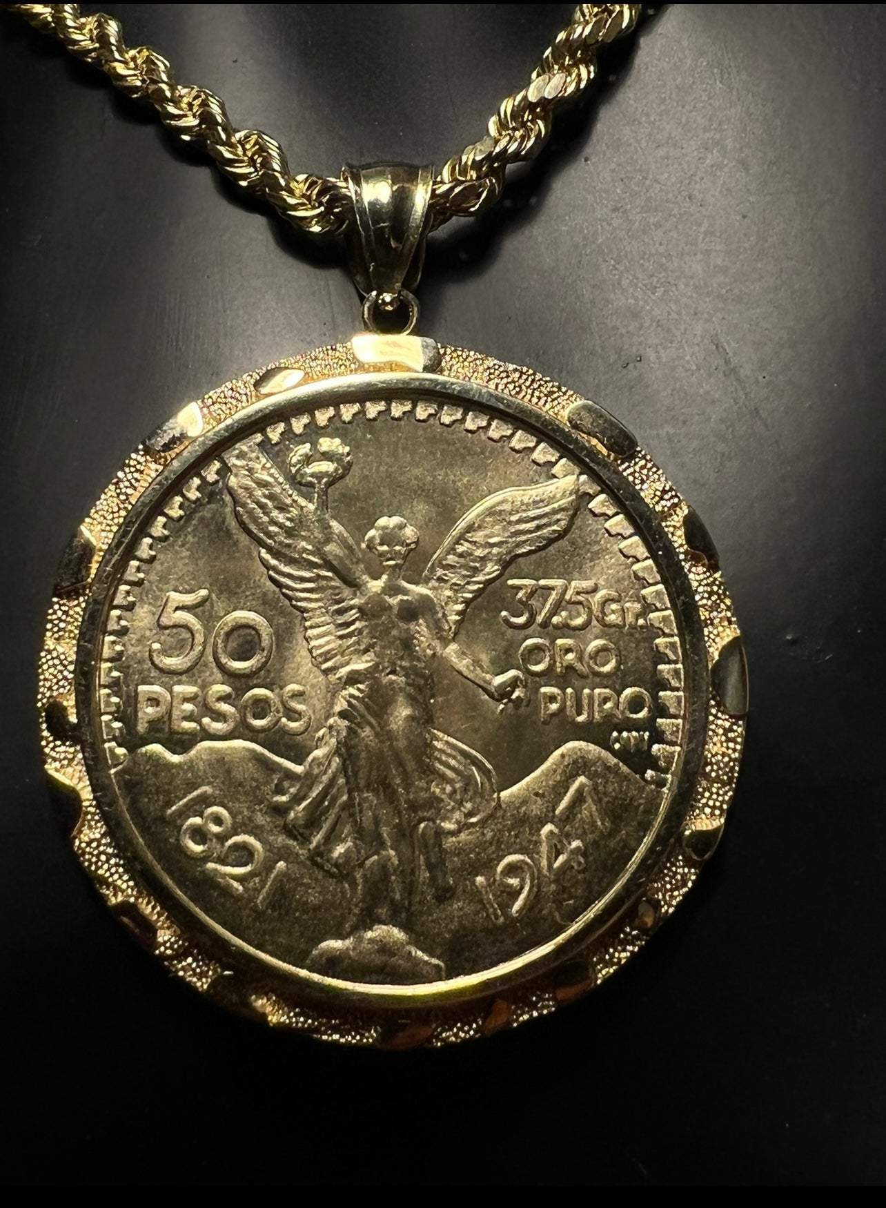 14k Real Gold Centenario Nugget Bezel