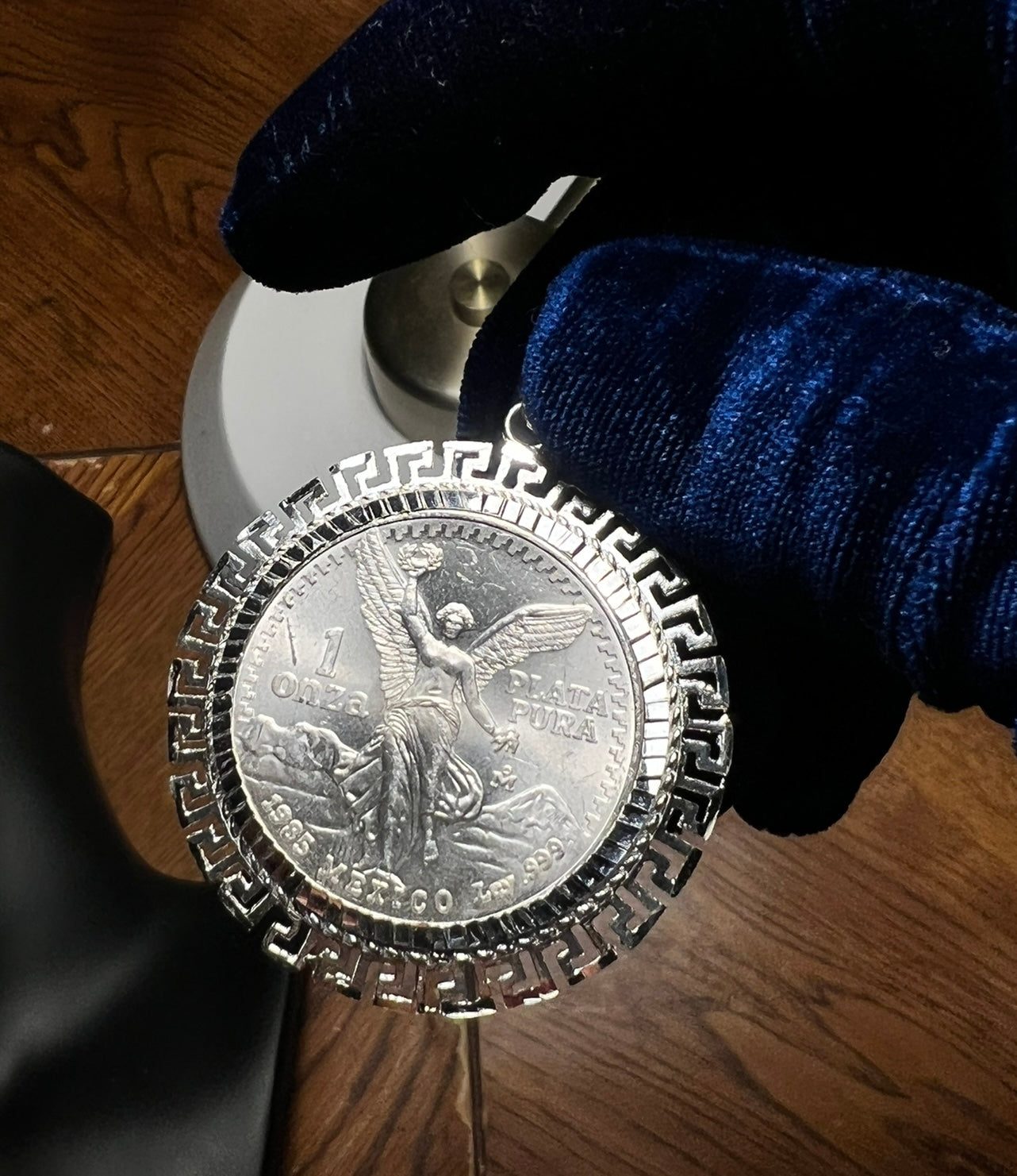 Real silver Centenario open Versace Style Bezelš„¶