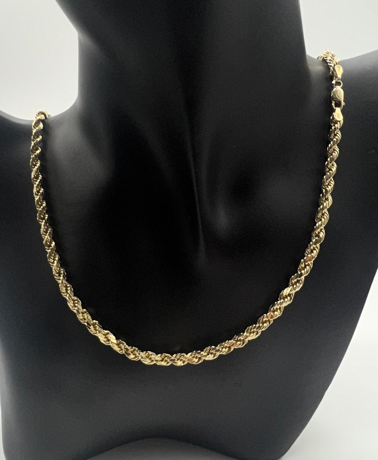 4mm 24inch Rope Chain 14k Real Gold