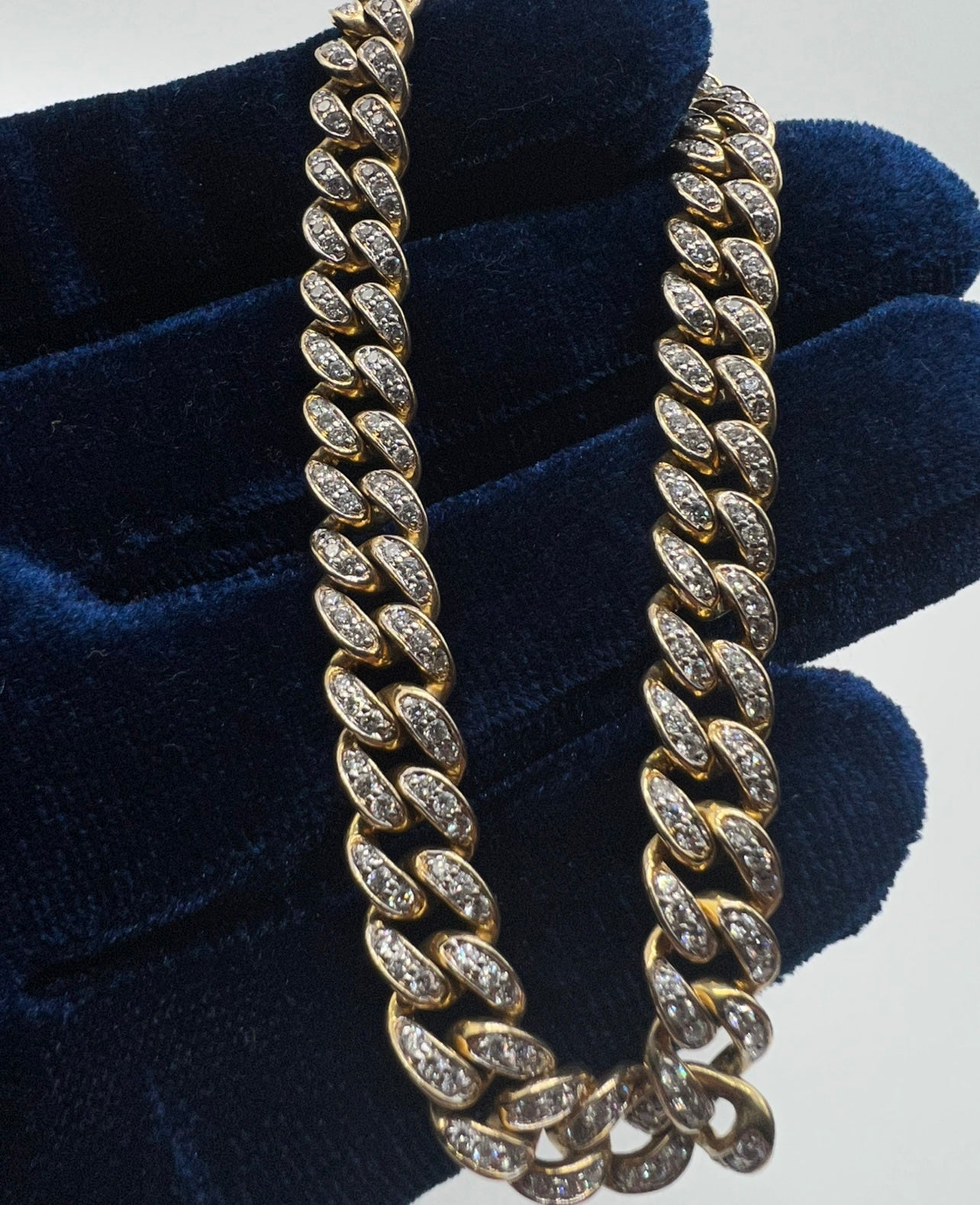 10k Yellow Gold Cuban natural Diamond Bracelet!!