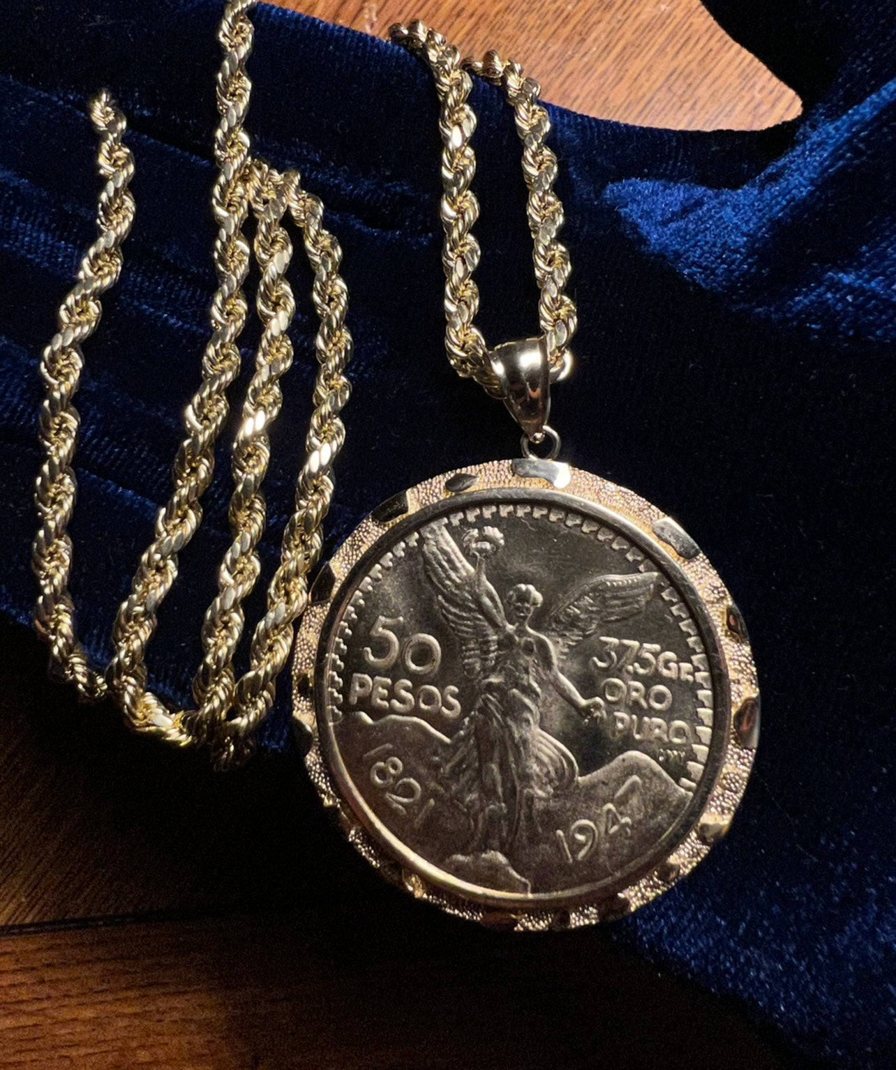 14k Real Gold Centenario Nugget Bezel