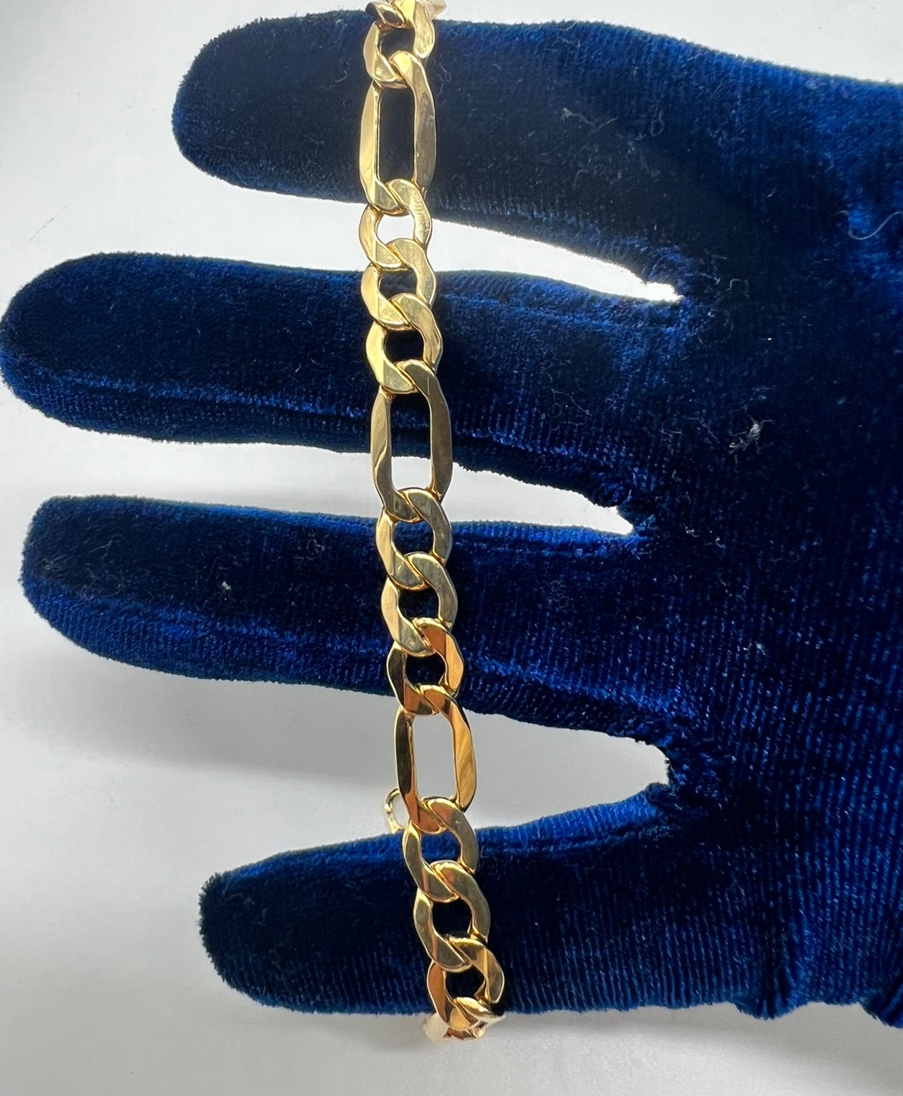 14k Real Gold Figaro Bracelet 9mm