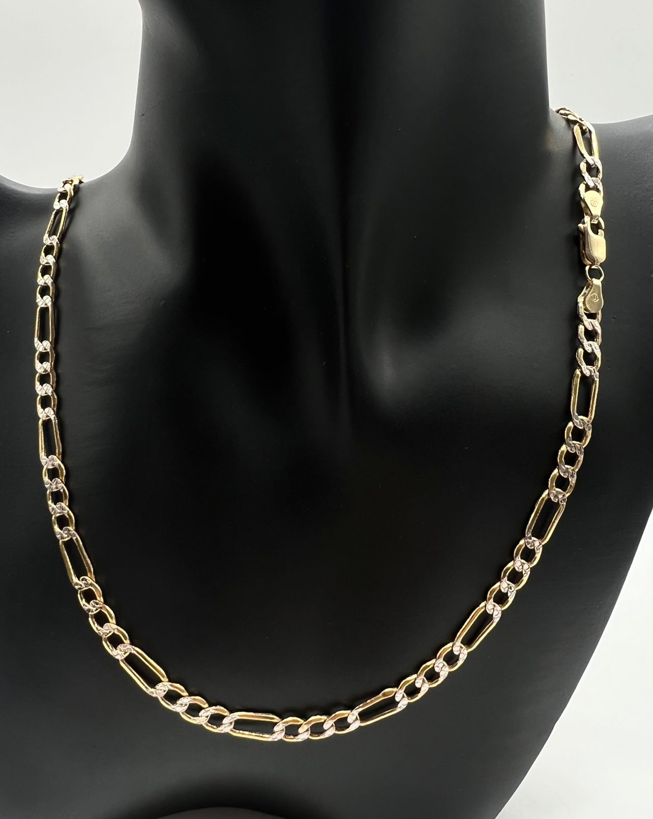 5mm 20inch Diamond Cut Figaro 14k Real Gold - Main Image