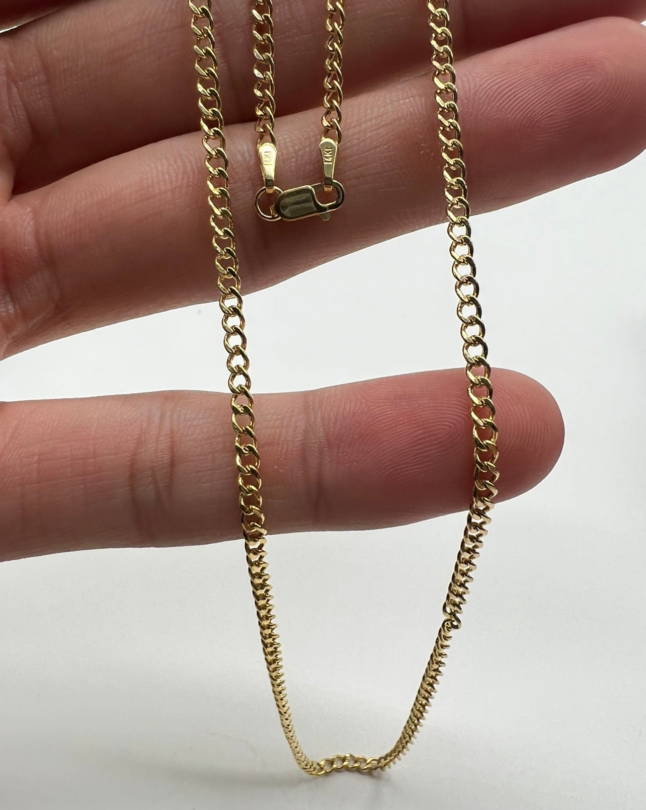 2.5mm mini cuban 14k Real Gold