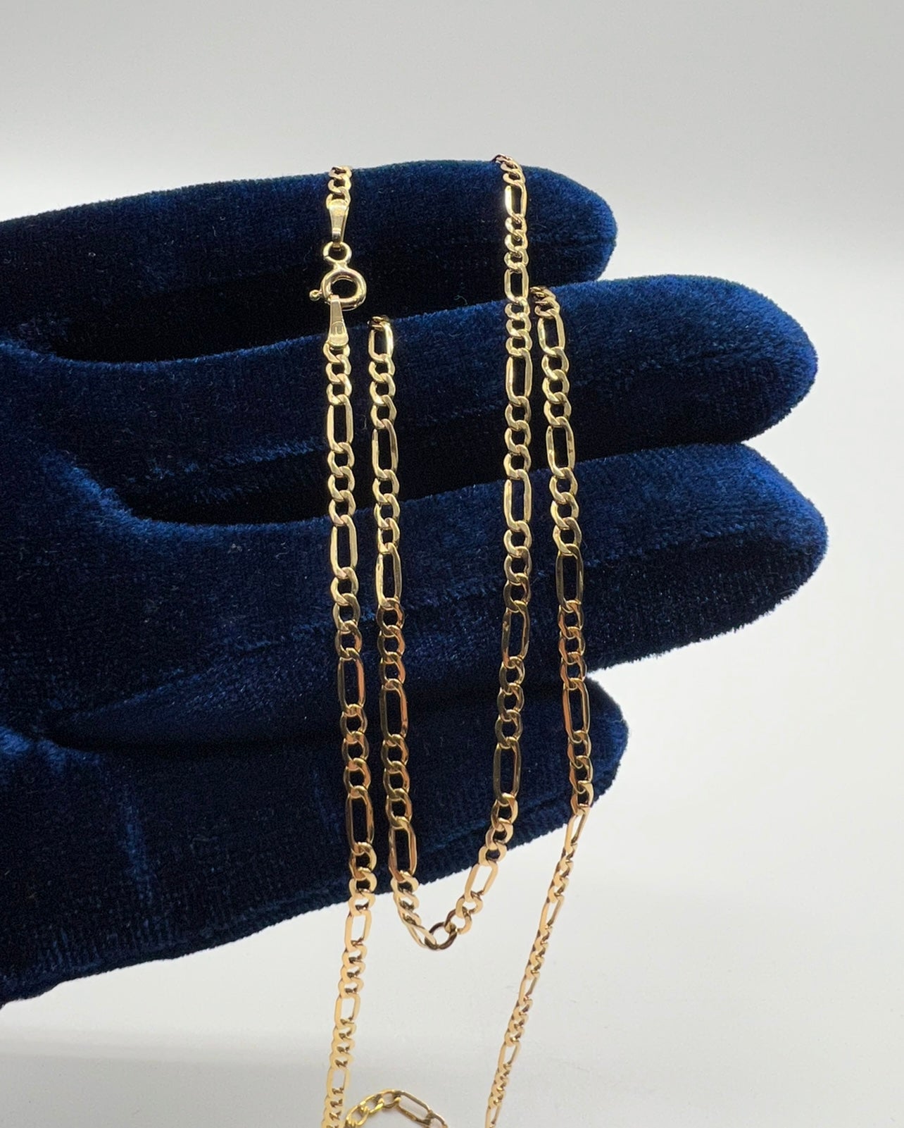 2.5mm 22inch Figaro Chain 14k Real Gold