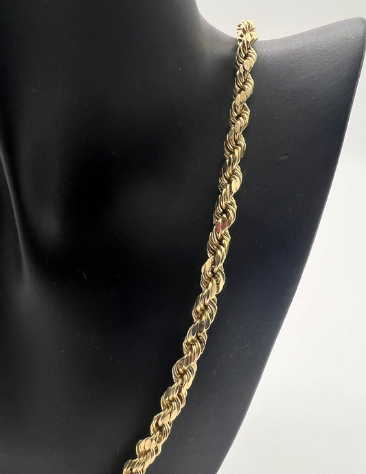 6mm 14k Real gold Rope Chain