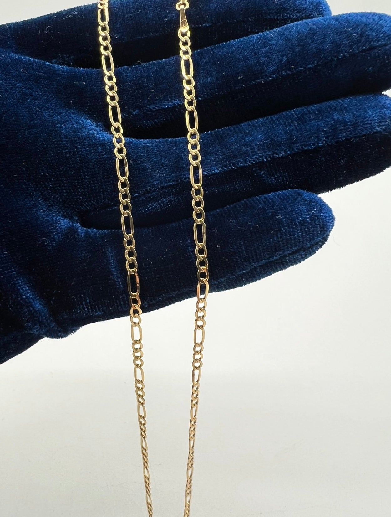 2.5mm 22inch Figaro Chain 14k Real Gold