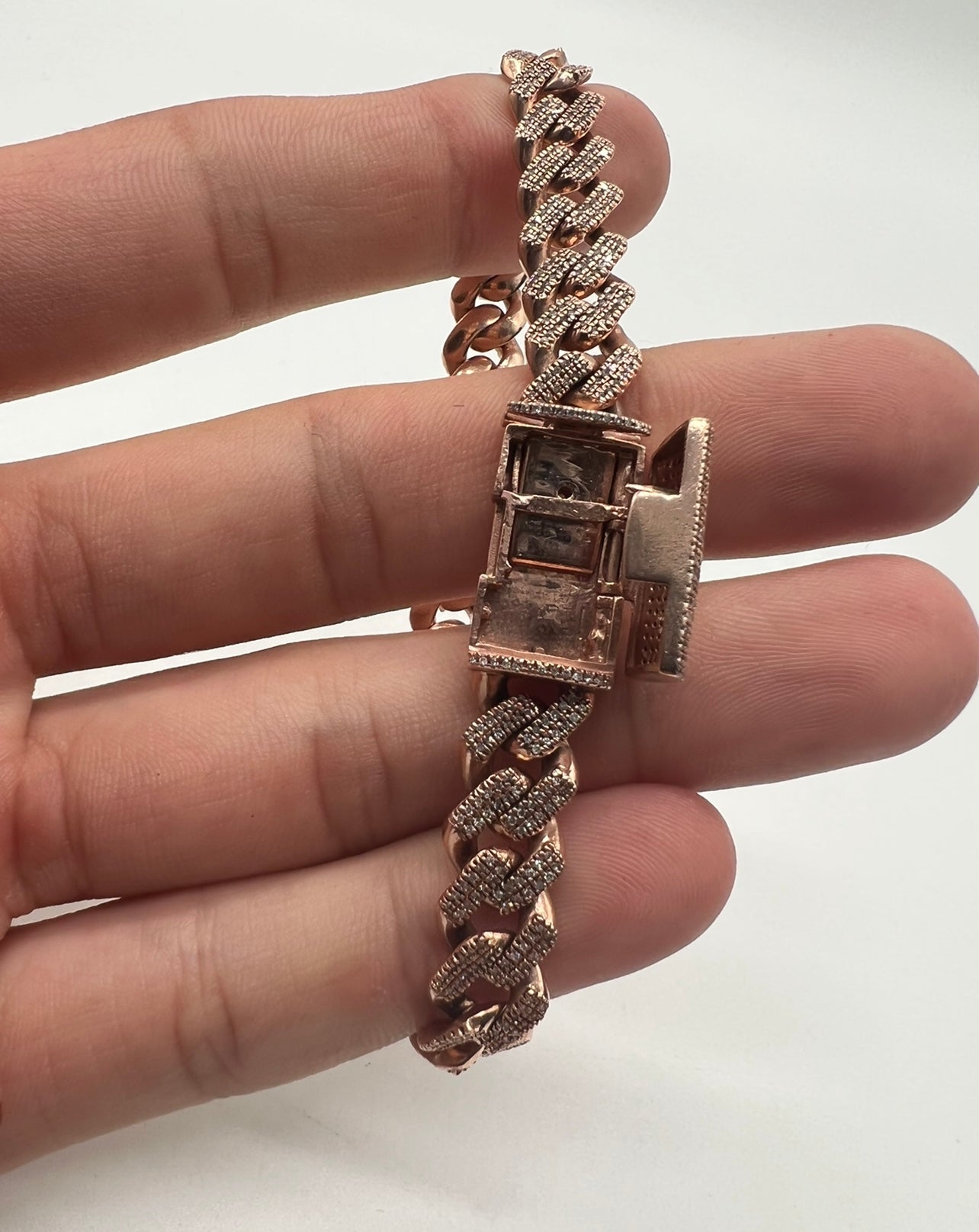 10k Rose Gold Real Natural Diamond Bracelet!!