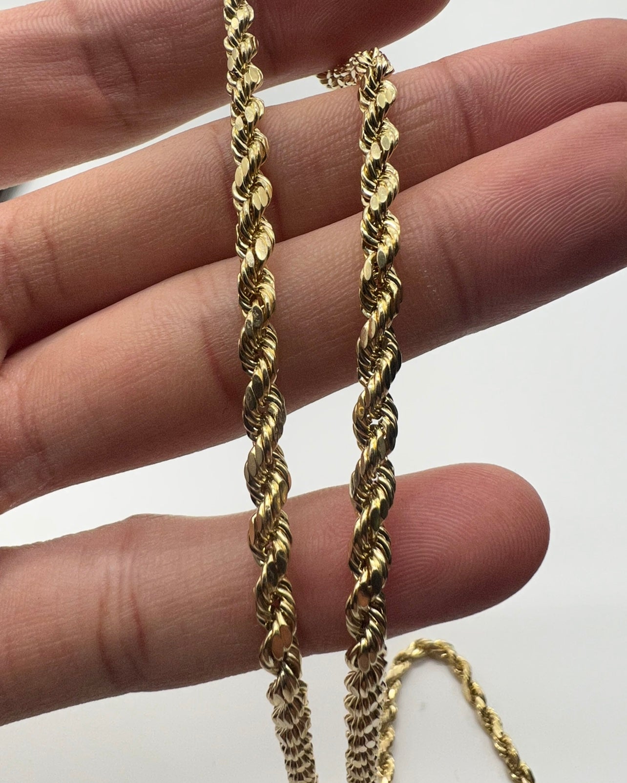 4mm 24inch Rope Chain 14k Real Gold