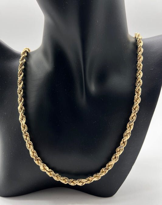 6mm 14k Real gold Rope Chain