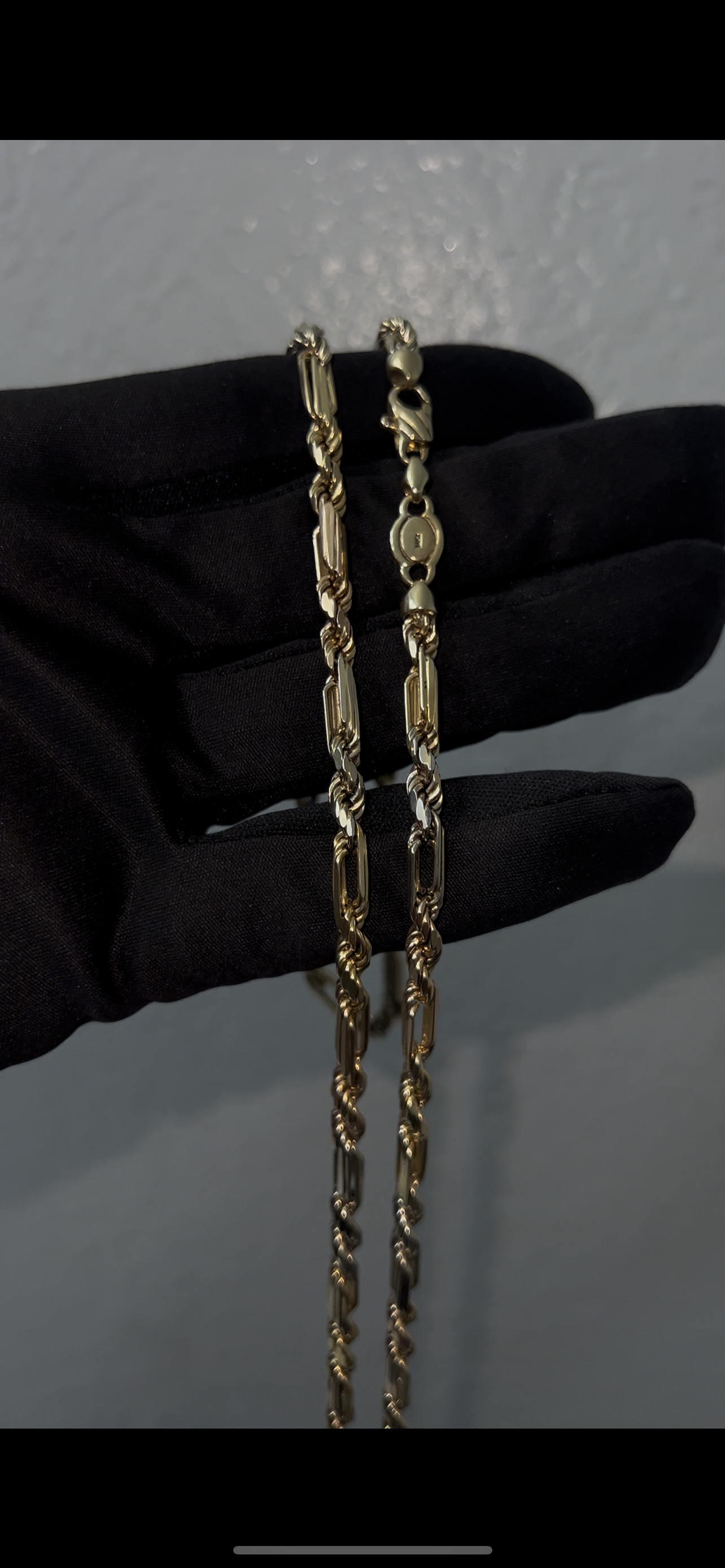 14k tri color Milano chain 5mm