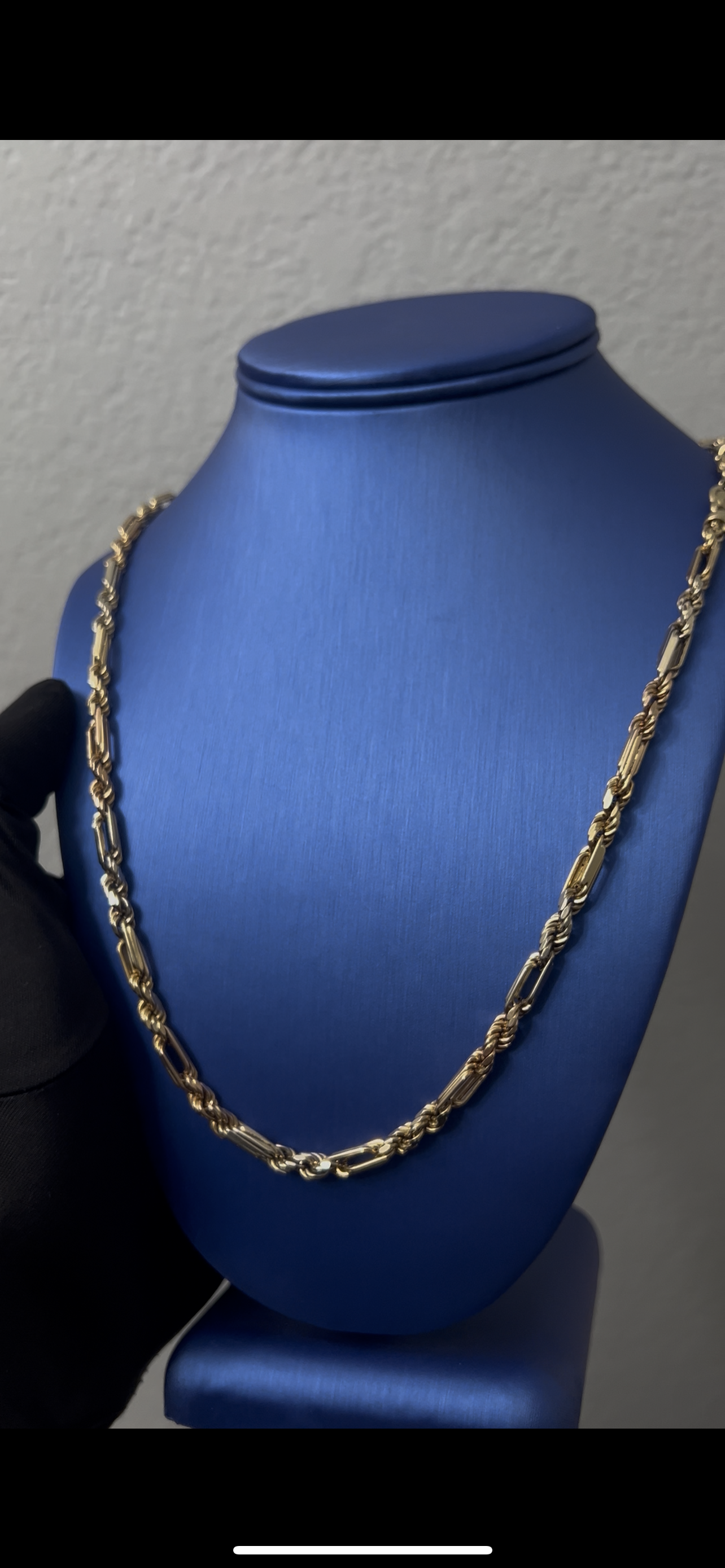 14k tri color Milano chain 5mm