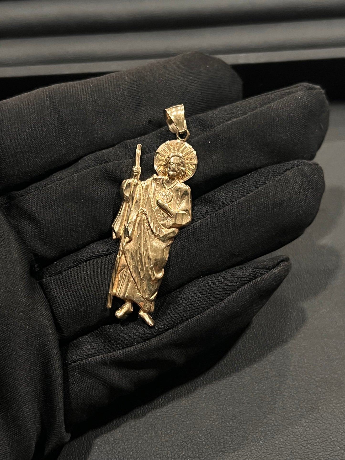 14k real gold San Judas pendant