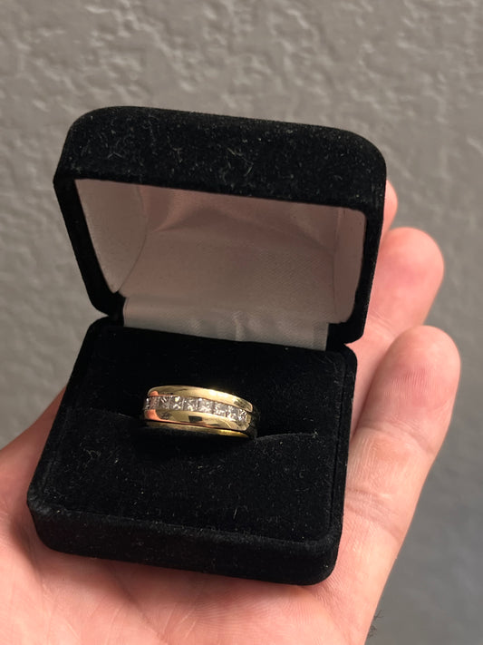14k real gold and real diamond band