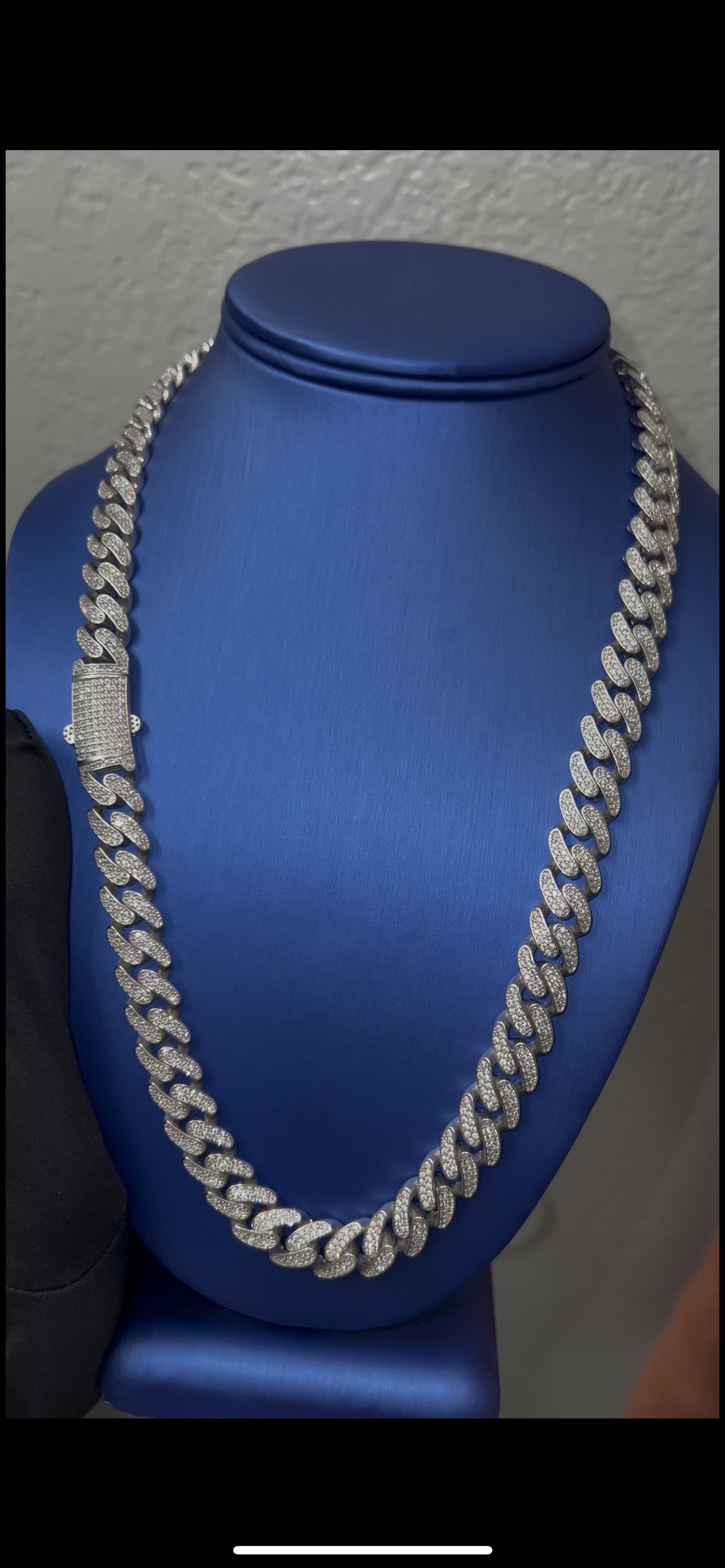 Real silver cuban link 20inch 8mm