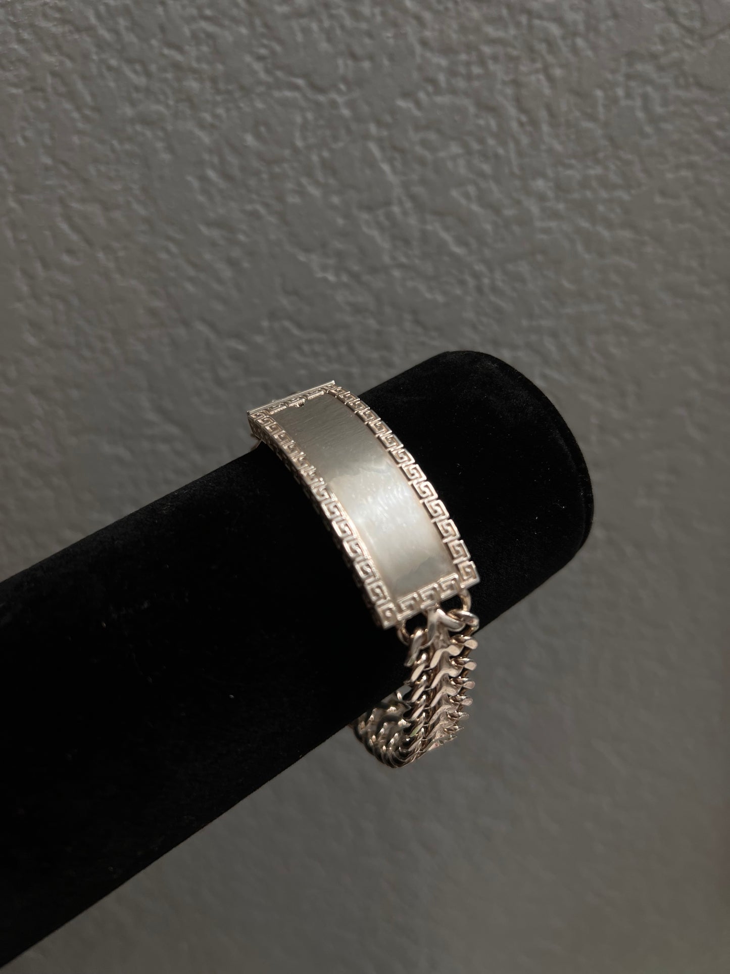 Versace style real silver ID bracelet