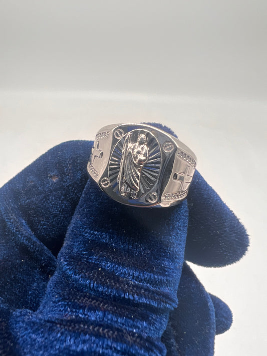 San Judas ring real silver