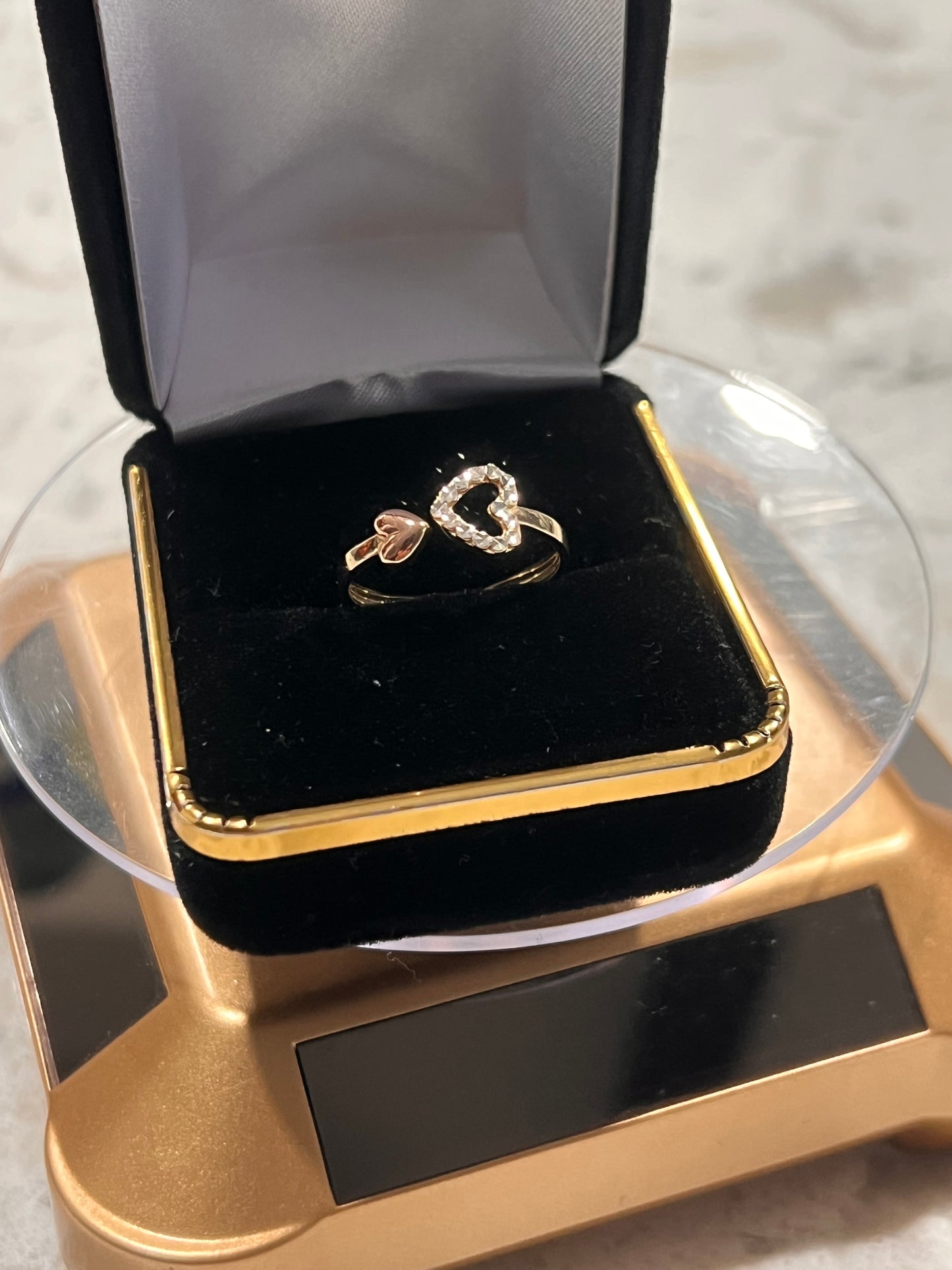 14k real gold heart ring