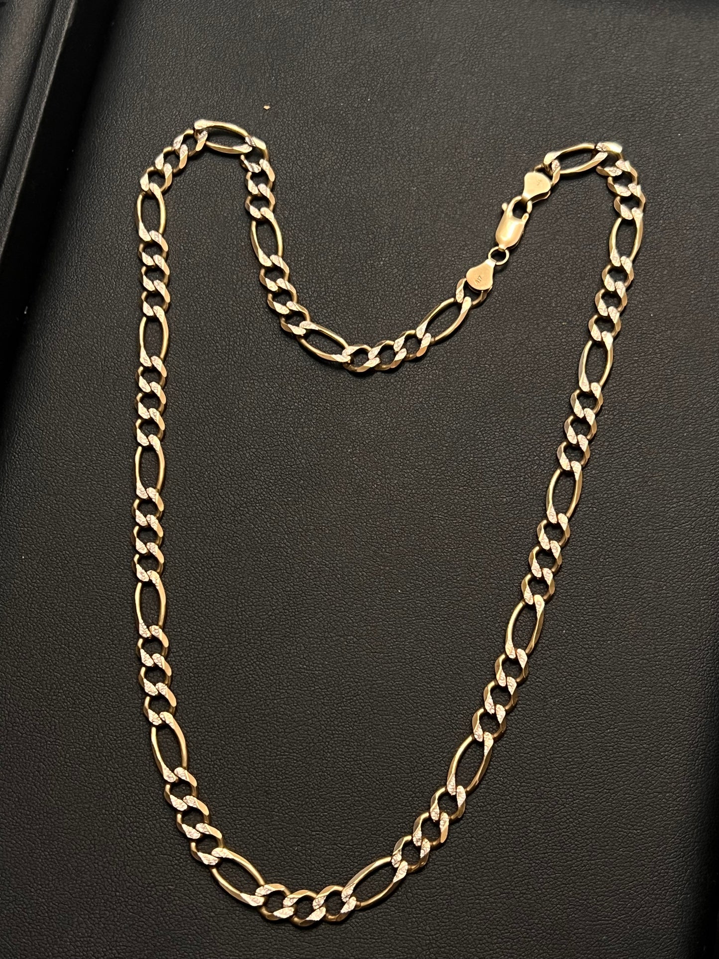 10k real gold figaro chain solid 19inch