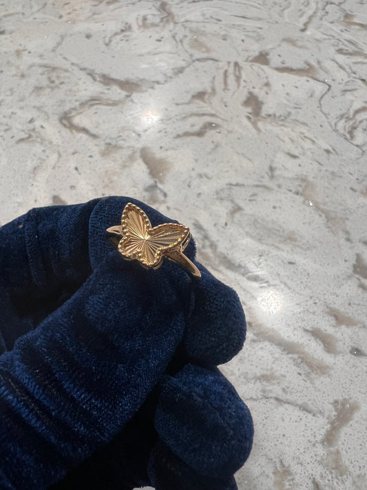 14k real gold butterfly ring