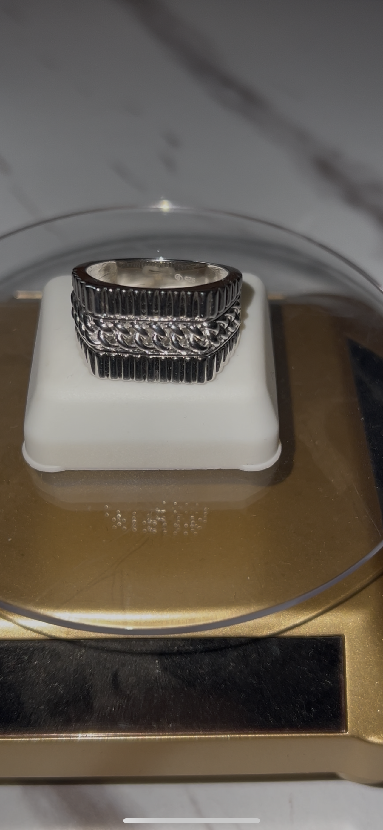 Real silver unique ring