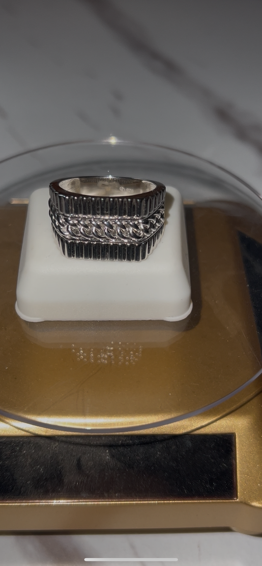 Real silver unique ring