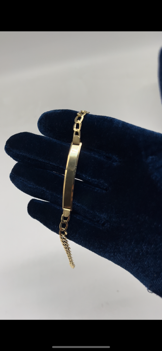 14k real gold cuban id bracelet