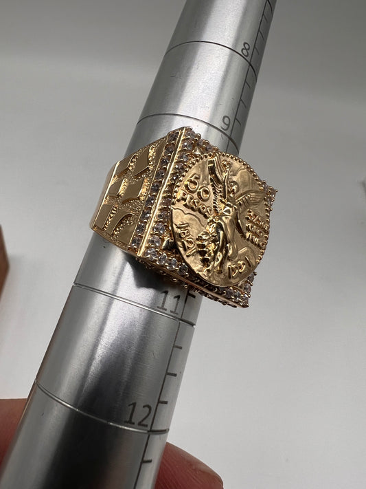 Centenario ring 14k real gold