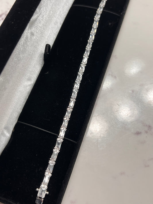 Unique style real silver tennis bracelet