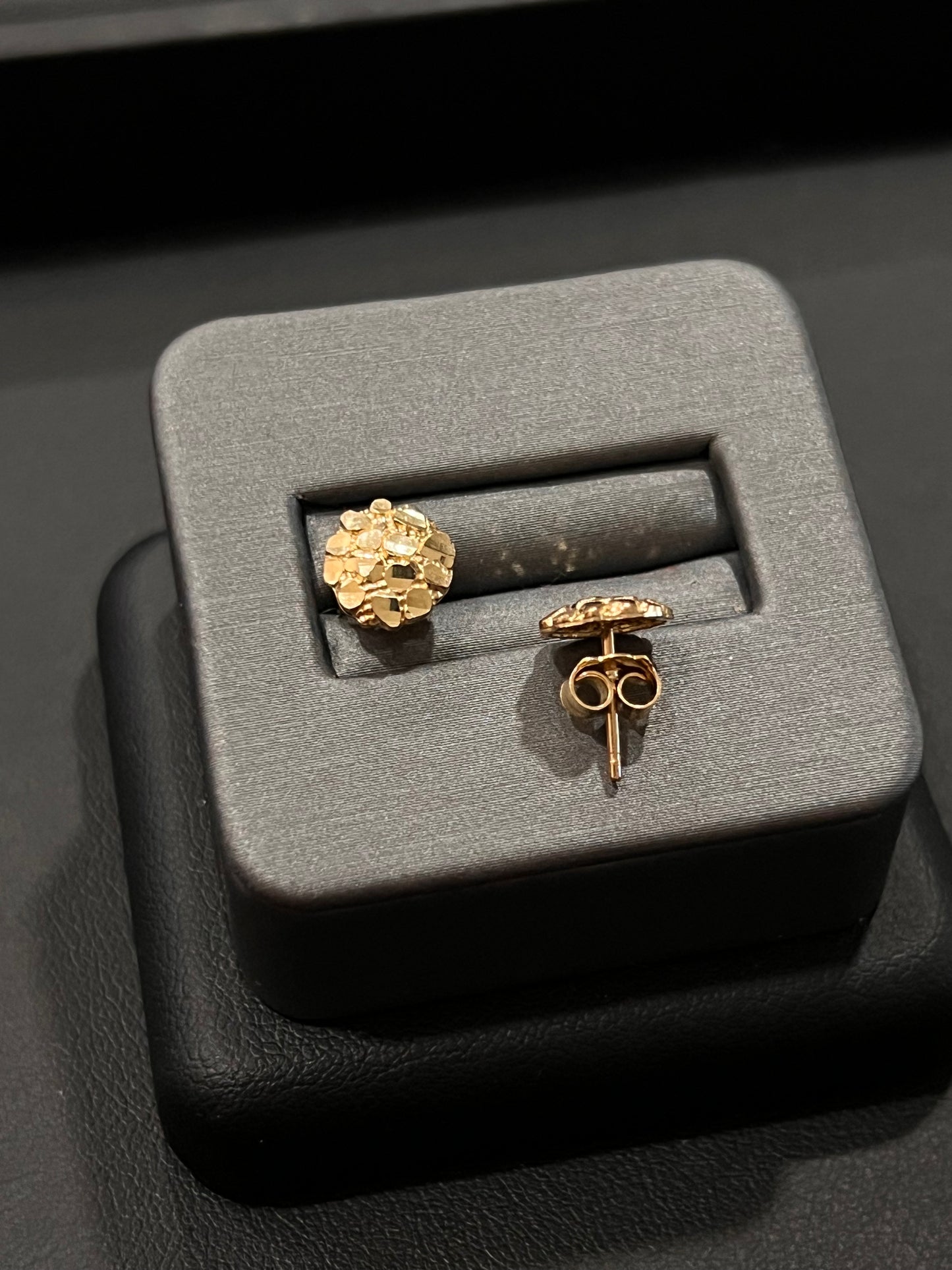 10k real gold small nugget earrings