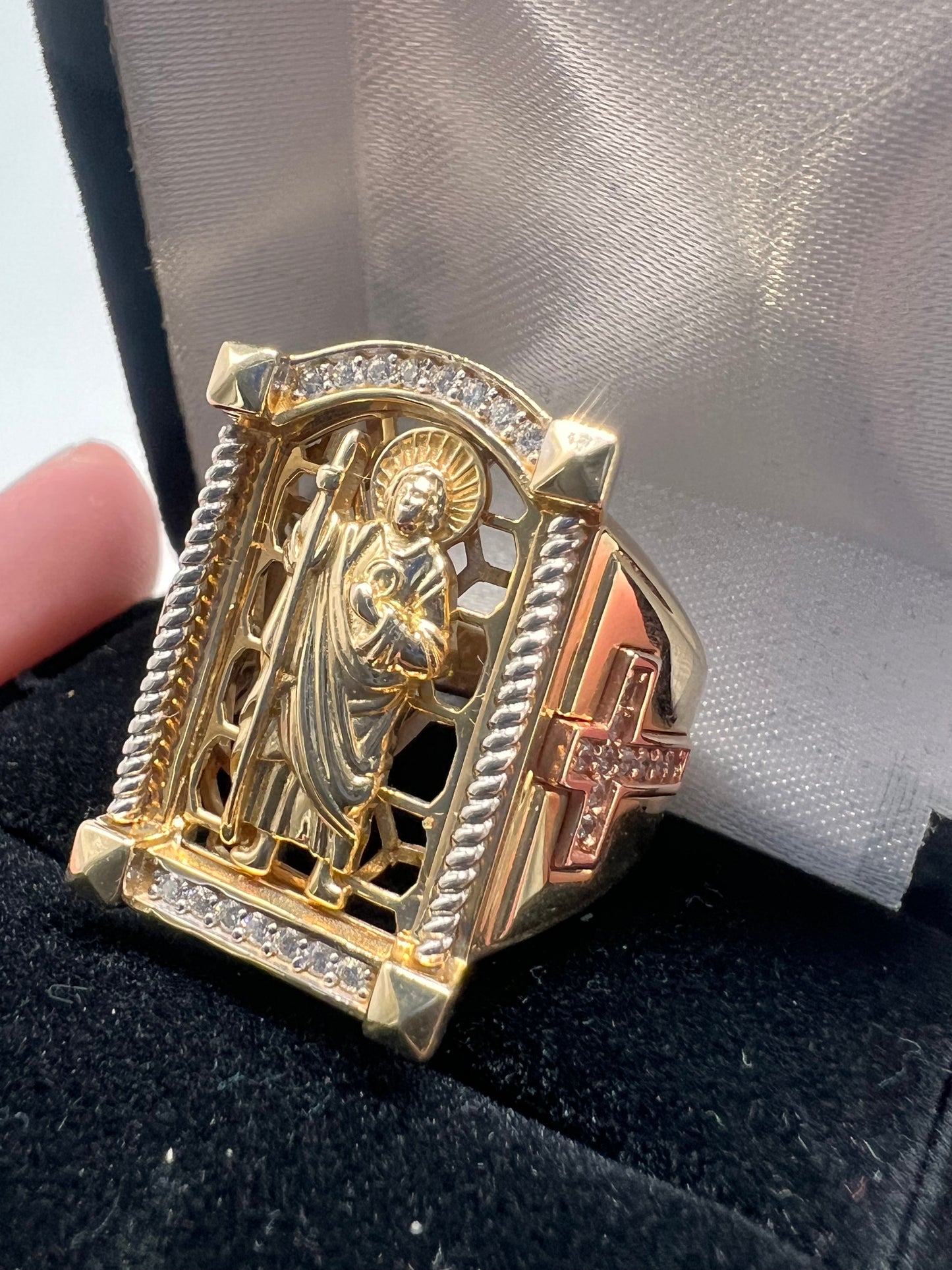 San Judas ring solid 14k gold