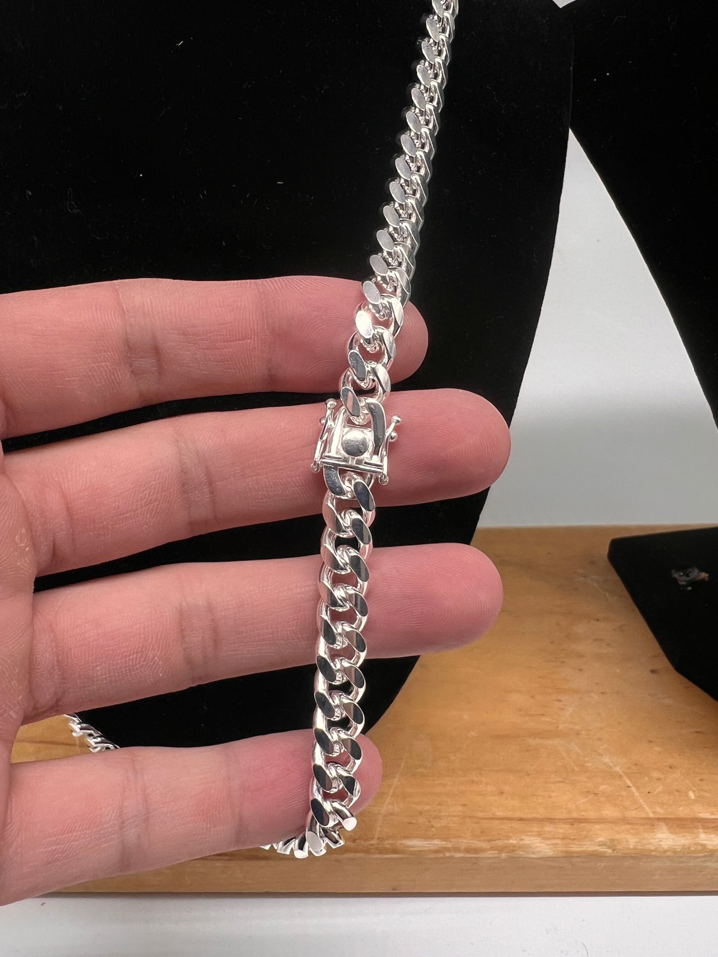 6mm Miami cuban chain real silver