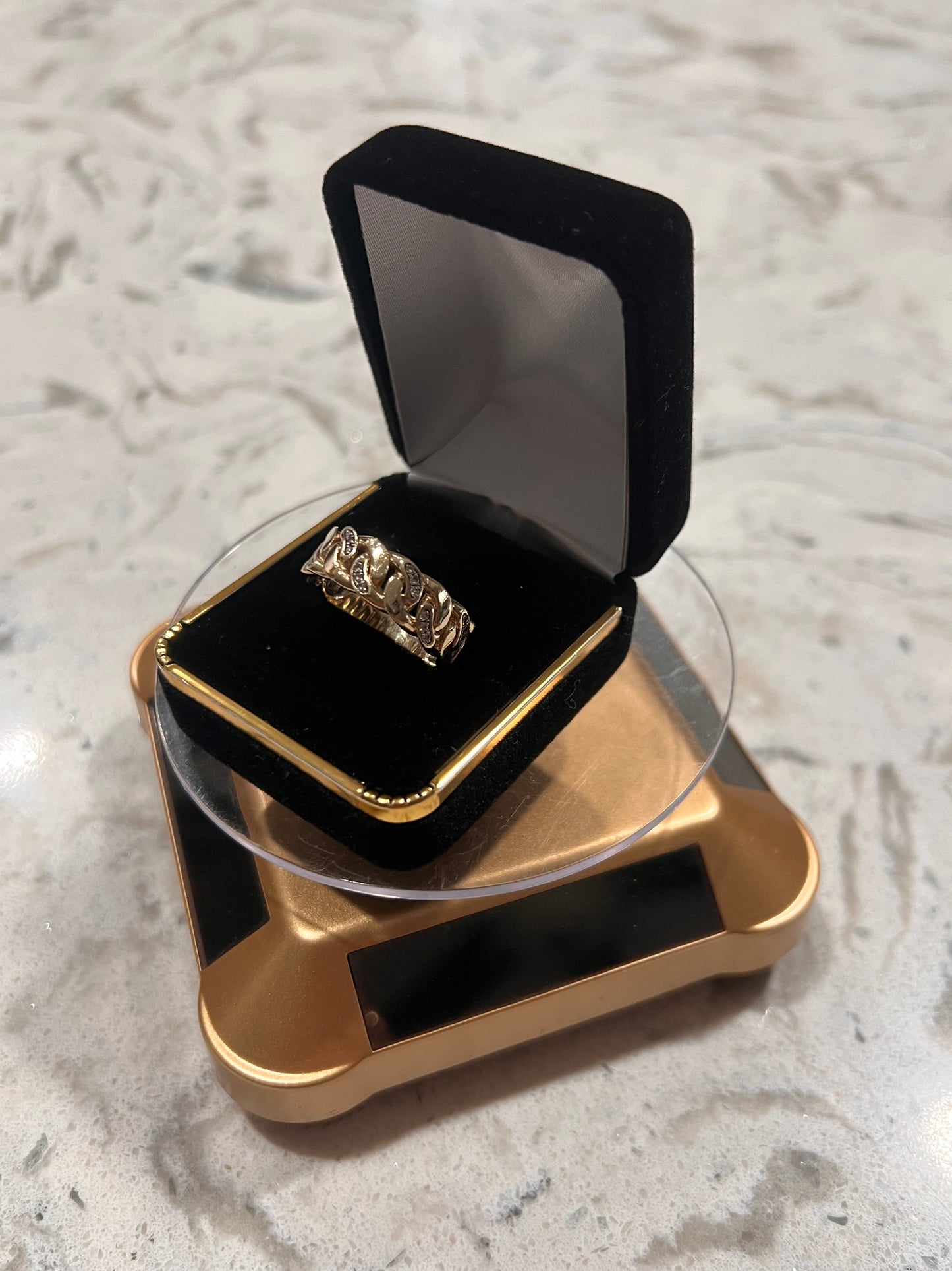 10k real diamond cuban link ring