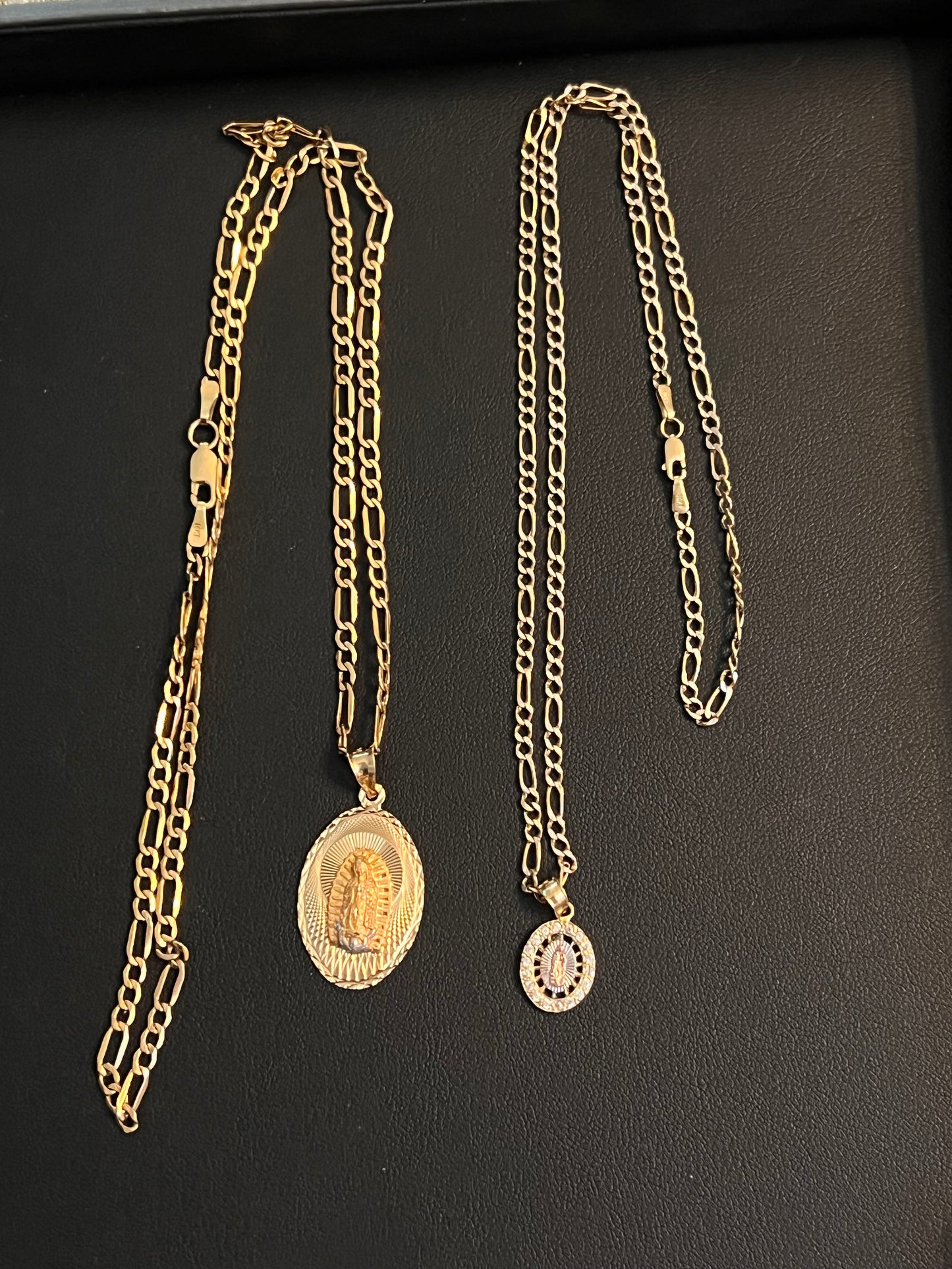 2 virgen Mary 14k gold chainsets