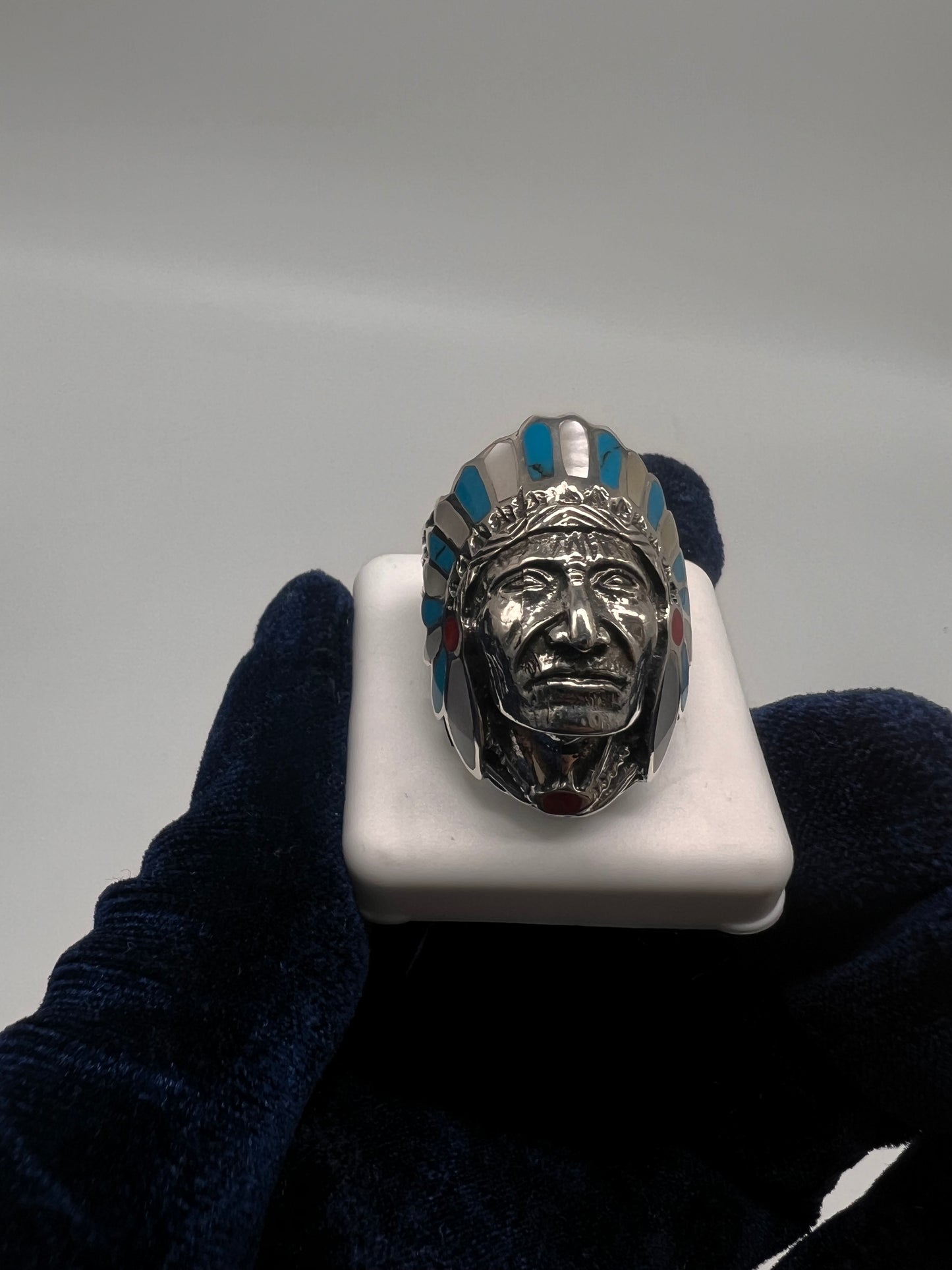 Real silver Indian head ring