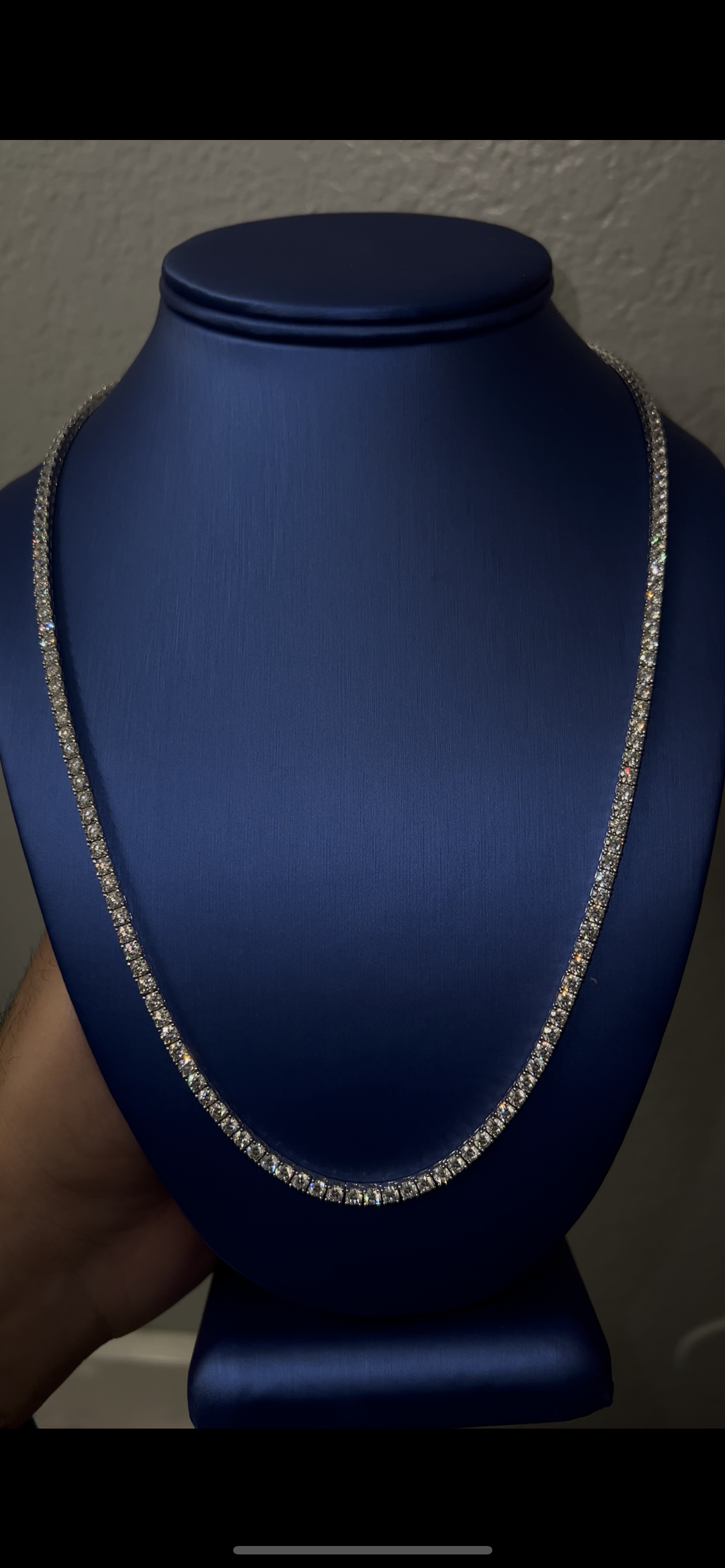 Real silver tennis necklace 3.5mm 22inch