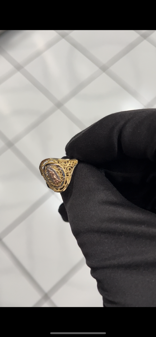 14k real gold virgen Mary ring