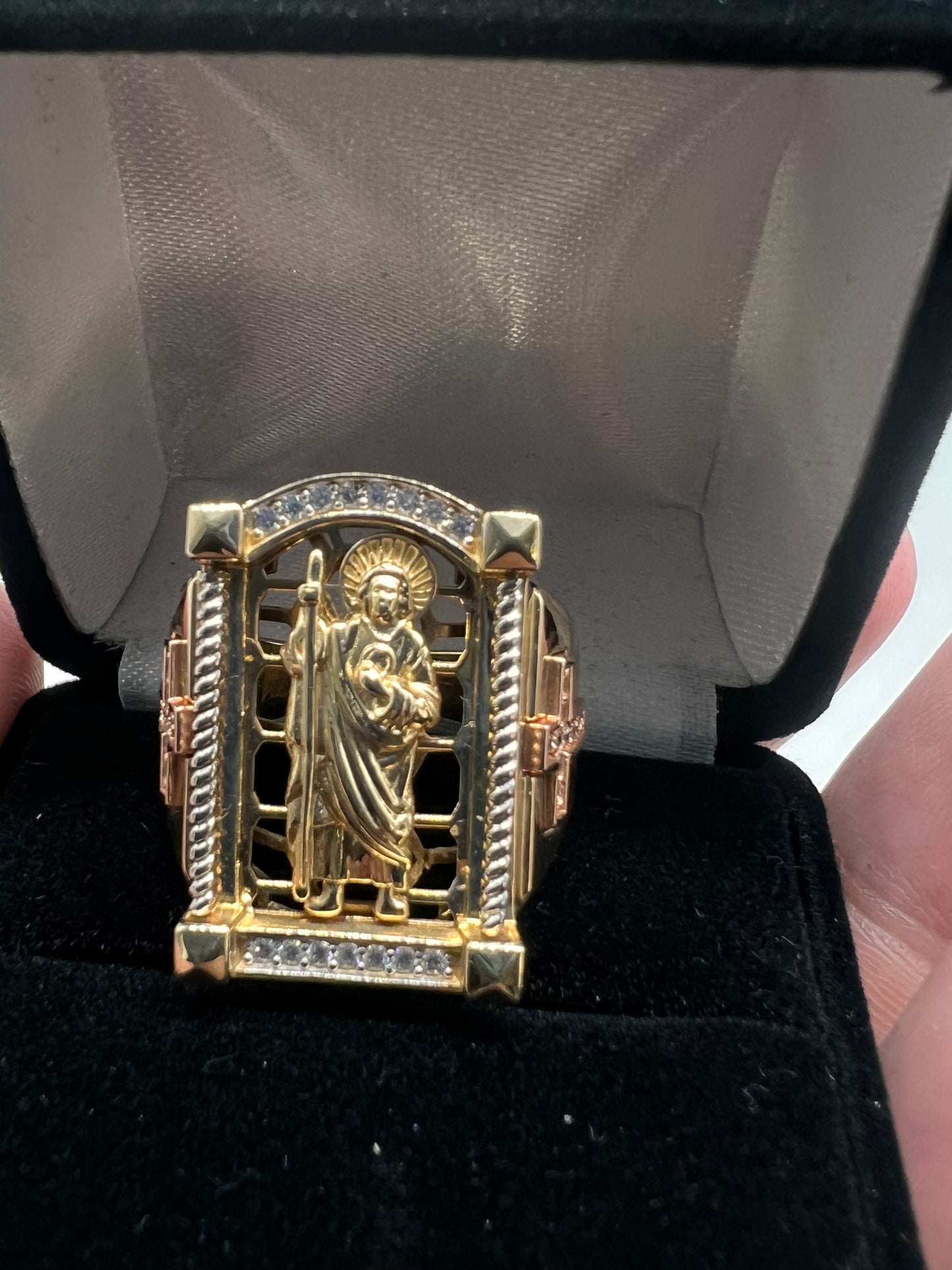 San Judas ring solid 14k gold