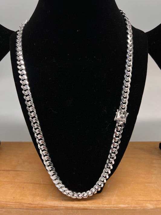 6mm Miami cuban chain real silver