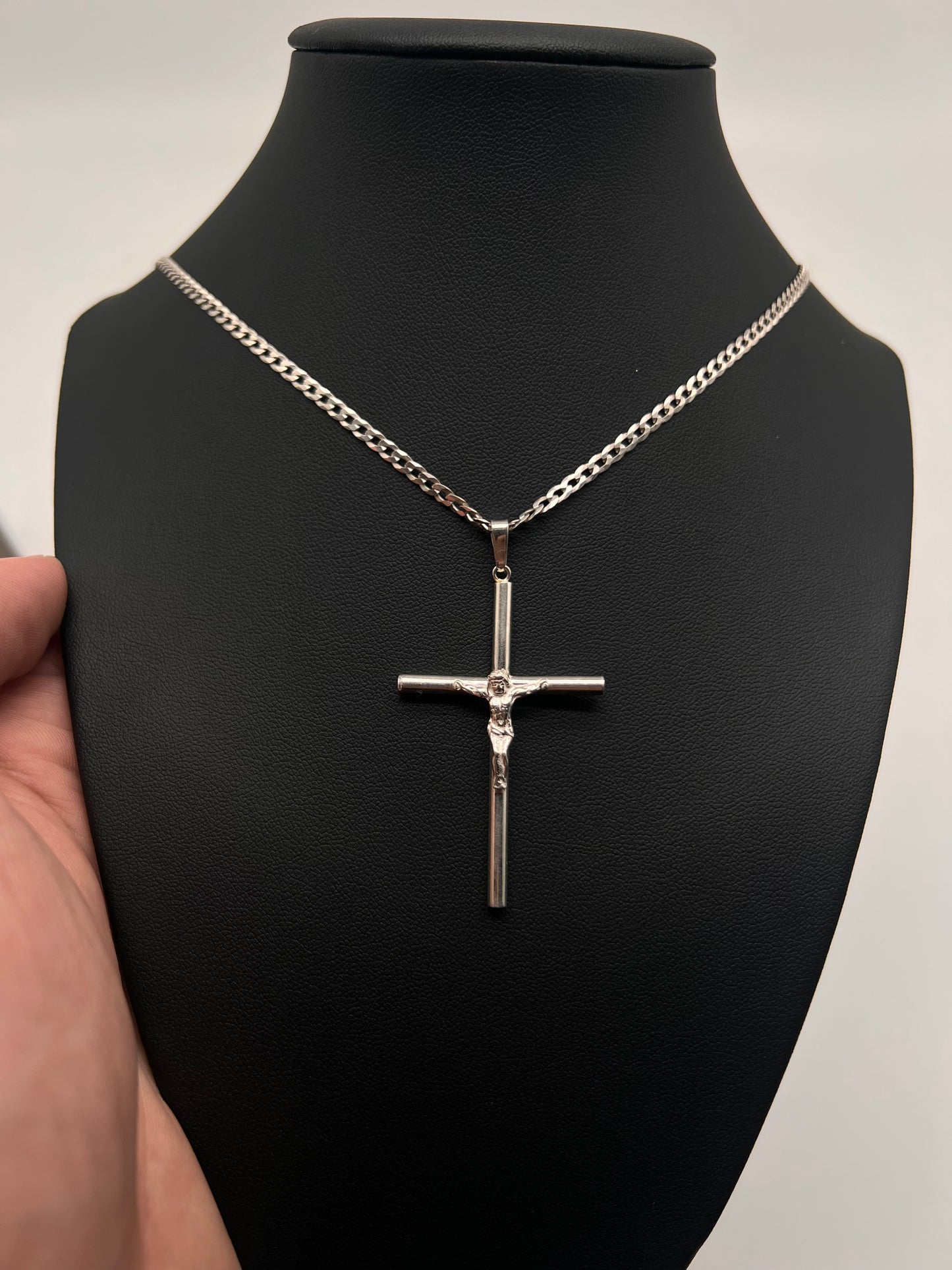 Classic Tube cross Set real .925 silver