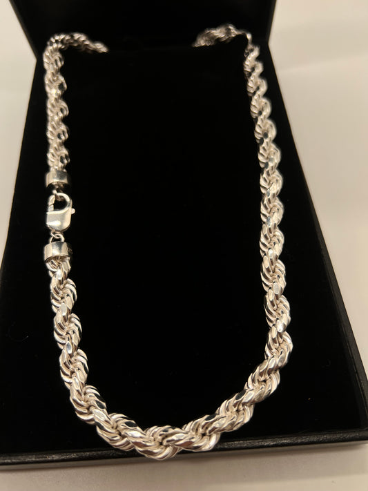 8mm Real silver rope chain🔥