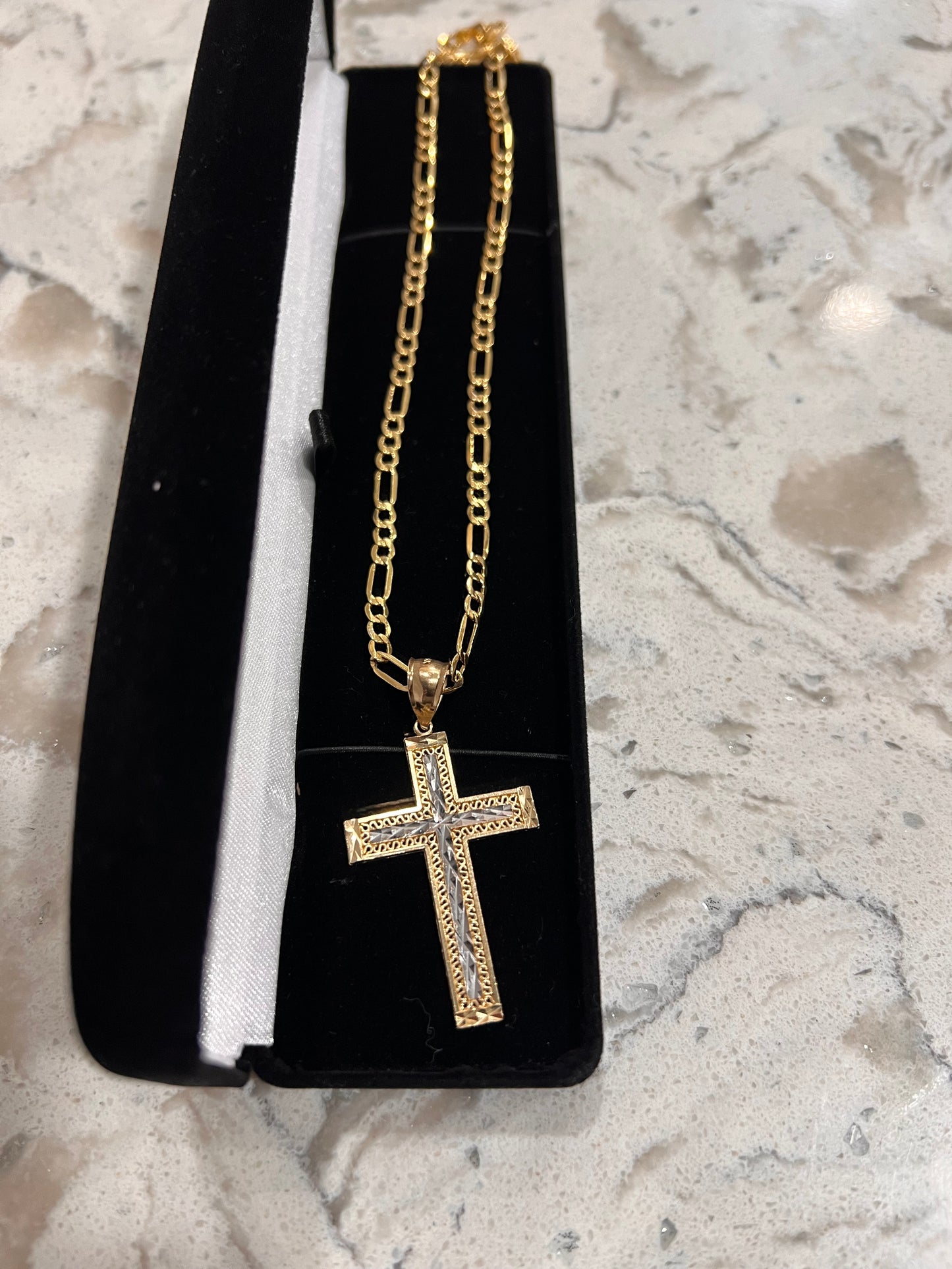 14k real gold cross set